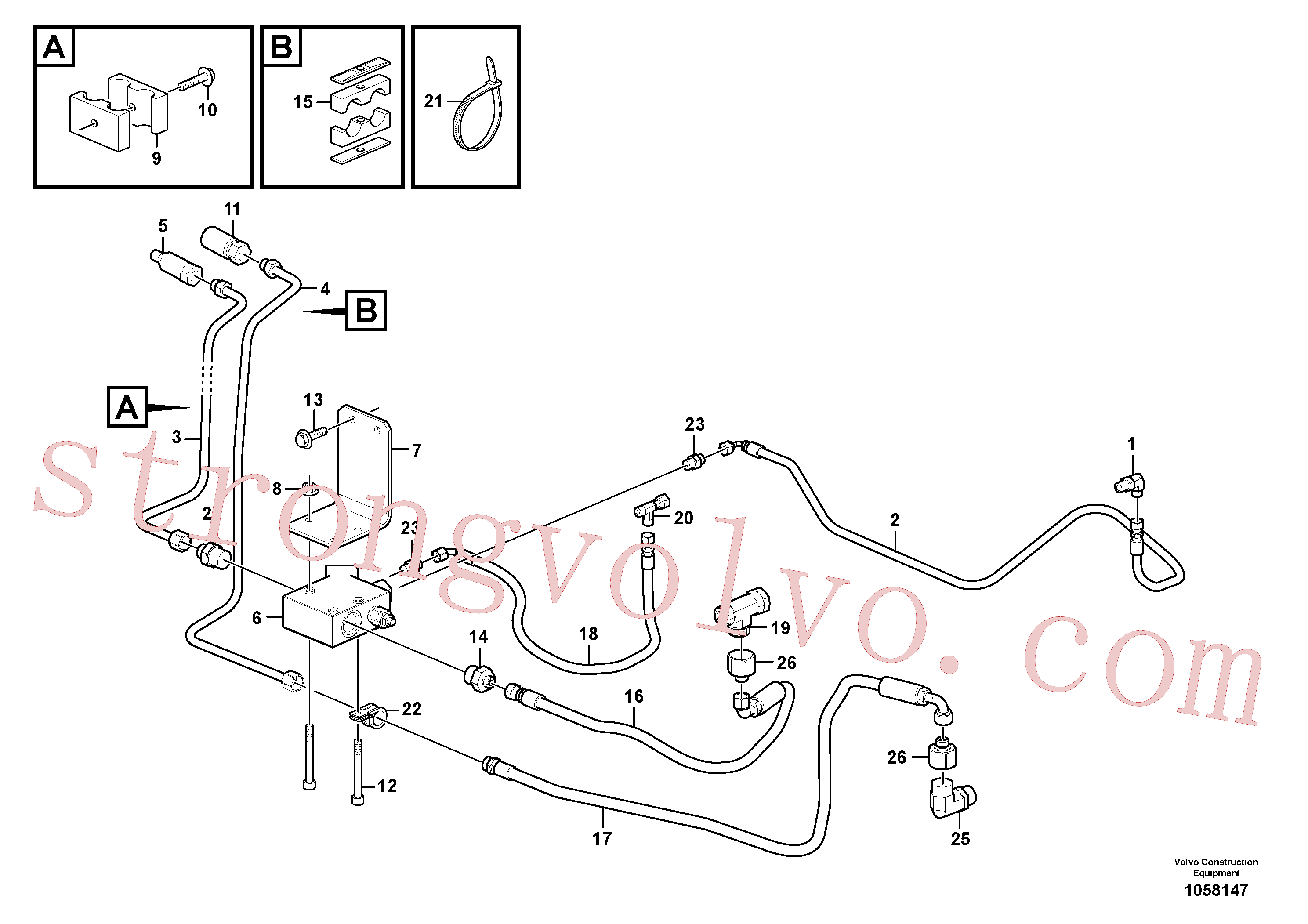 VOE11431025 Volvo Equipamento hidráulico opcional(1058147 Montagem)