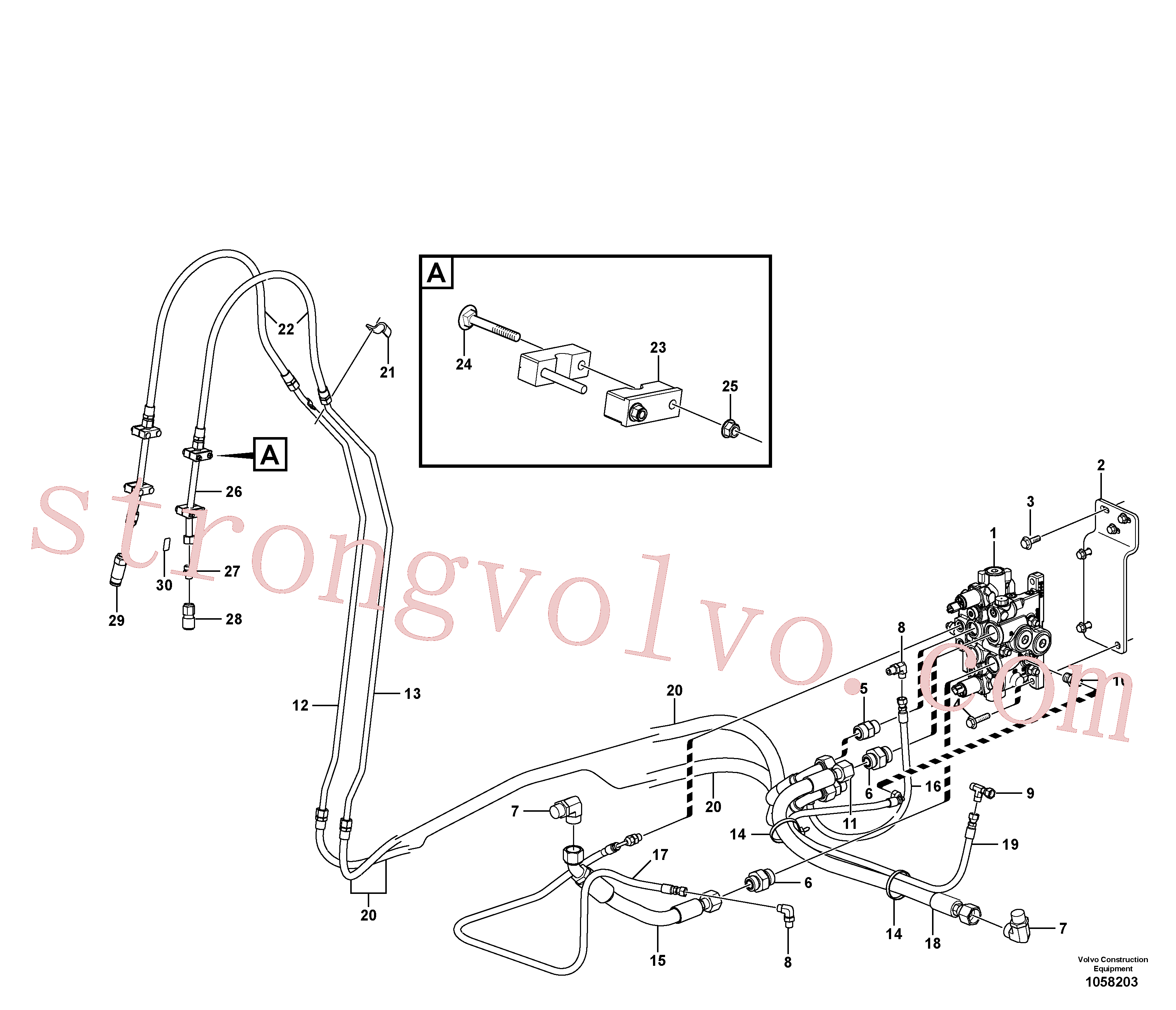 VOE937729 Volvo Sistema hidráulico, escavadora(1058203 Montagem)