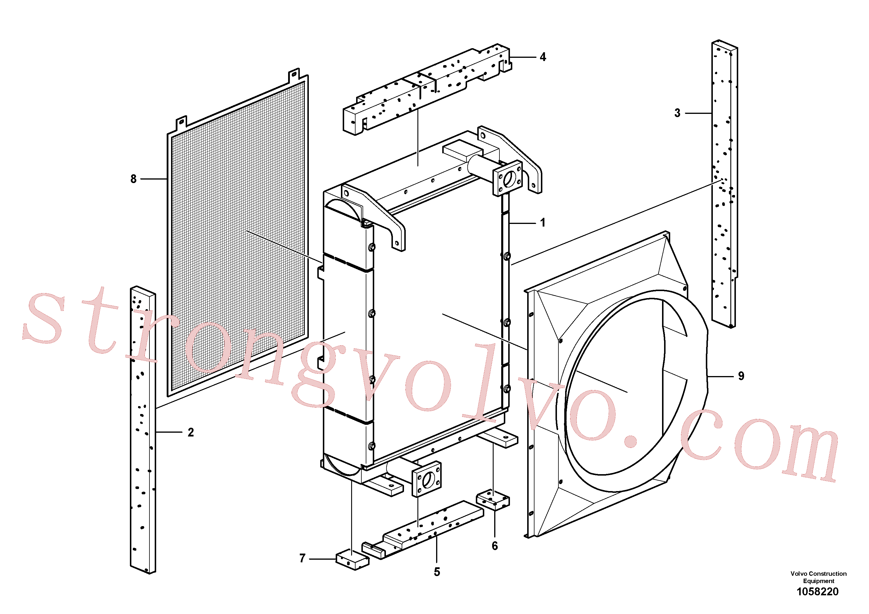 VOE14616597 Volvo Sistema hidráulico, refrigerador do óleo(1058220 Montagem)