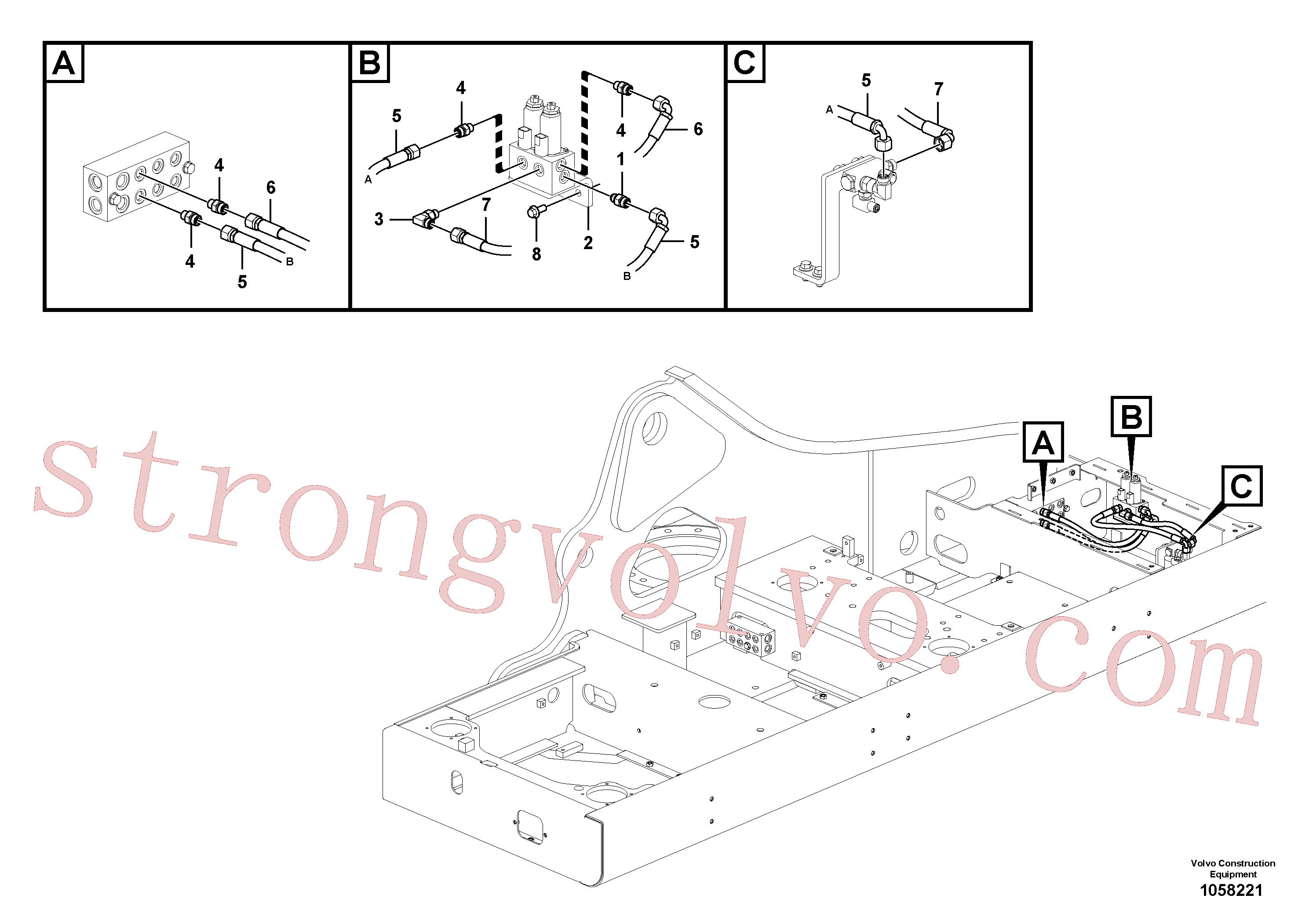VOE936753 Volvo Sistema servomotor, mudança da função da alavanca(1058221 Montagem)