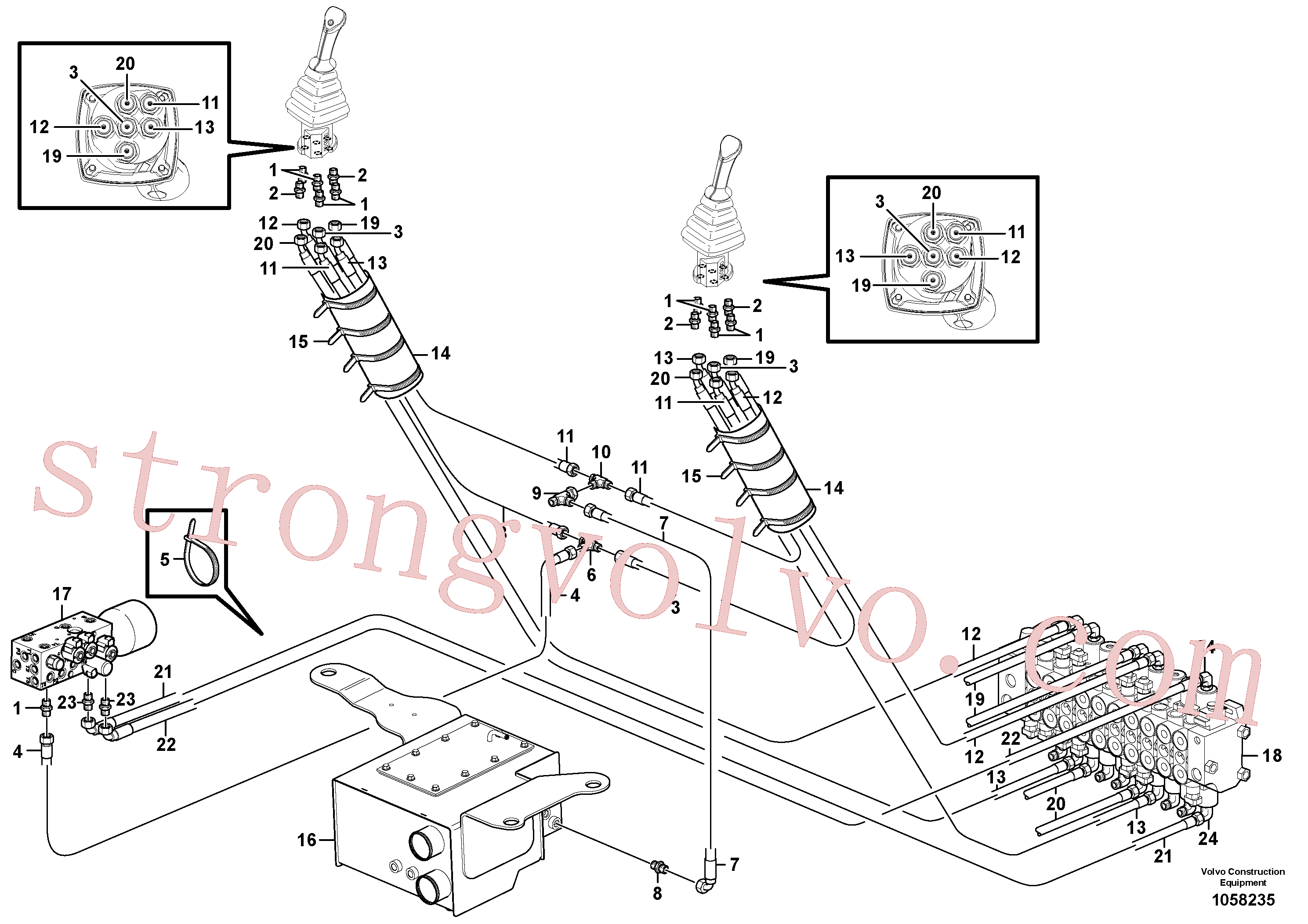 VOE937112 Volvo Servo-sistema, comandos da escavadora(1058235 Montagem)