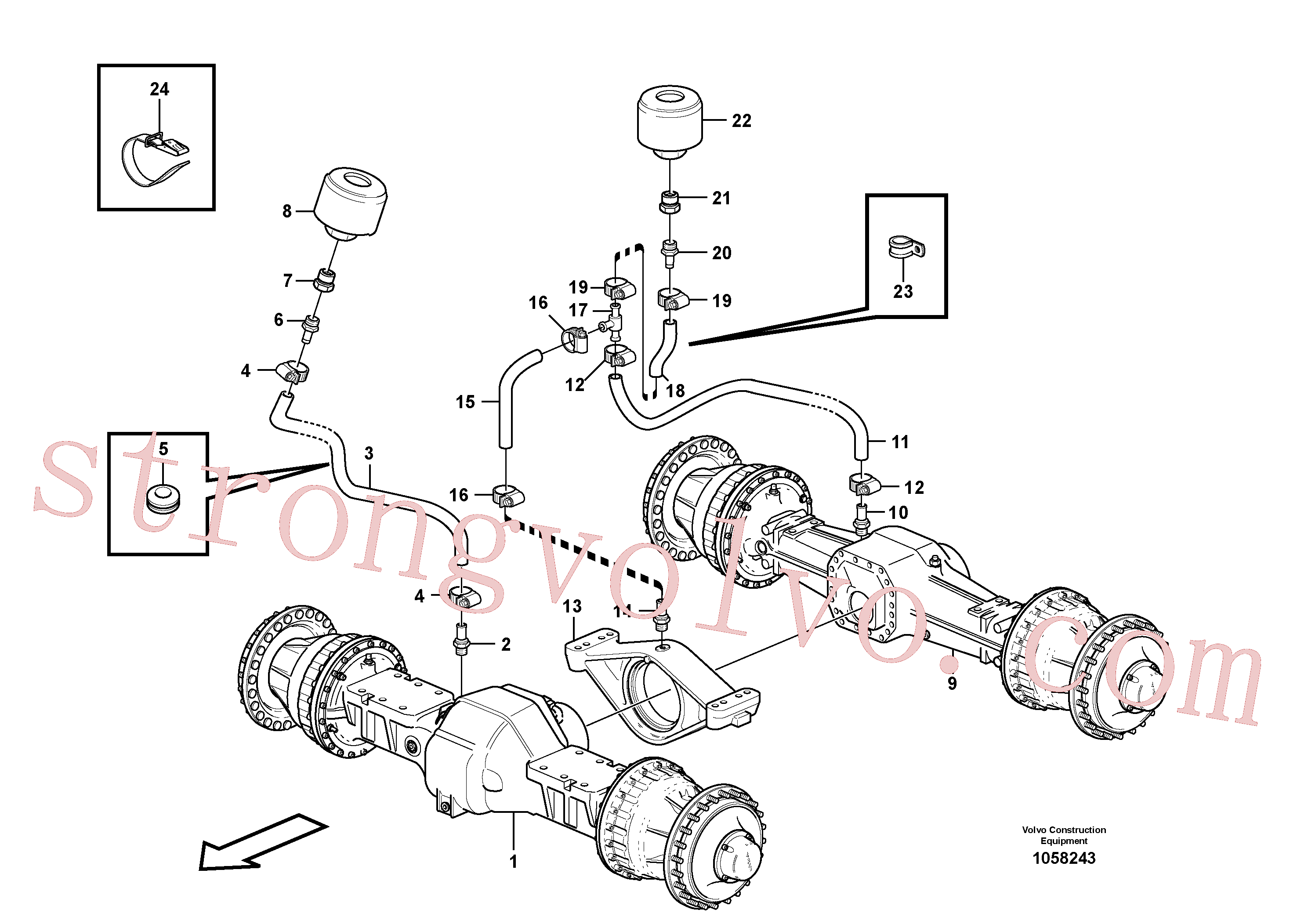 VOE949850 Volvo Ventilação, veios planetários(1058243 Montagem)