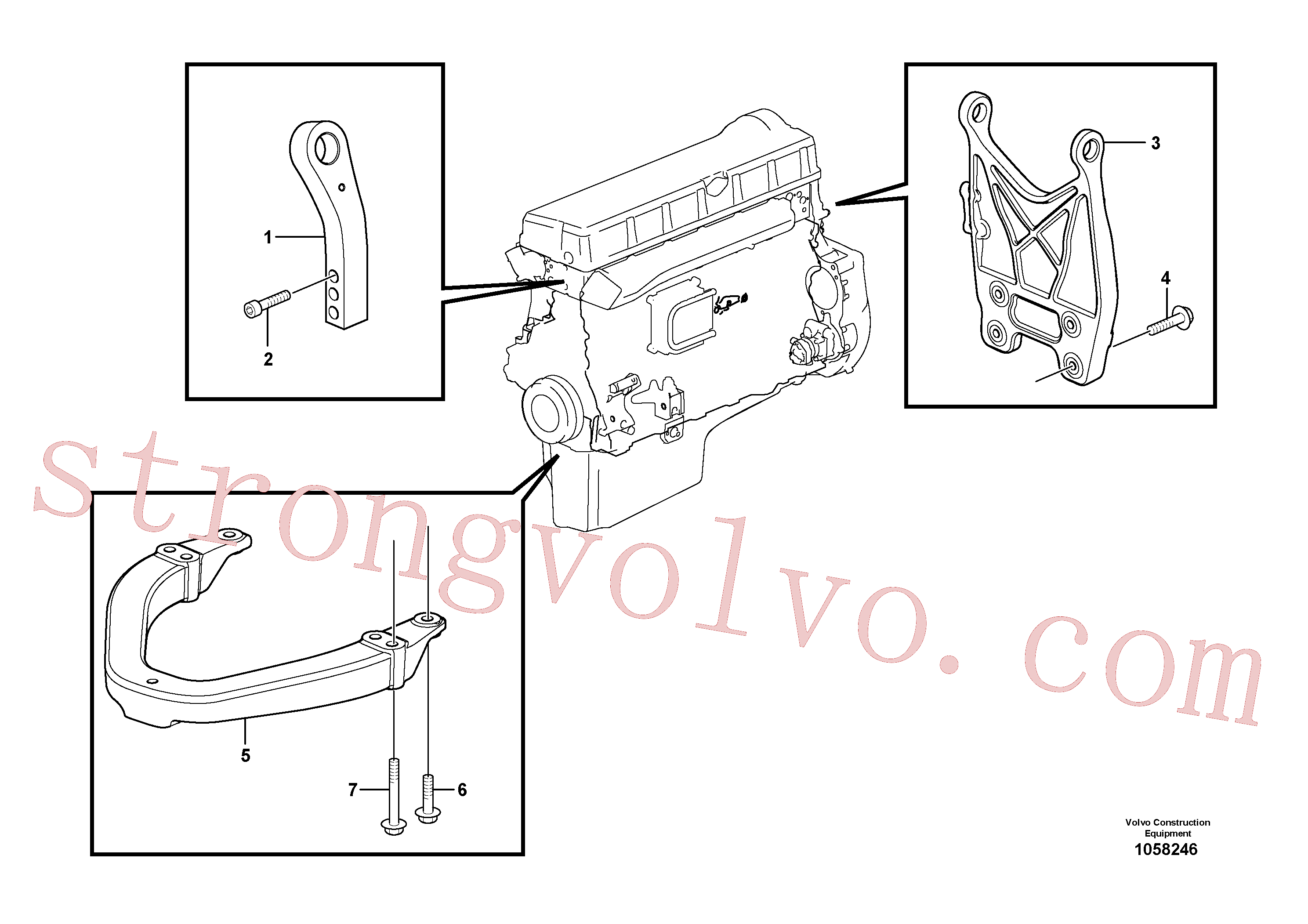VOE975126 Volvo Suporte do motor(1058246 Montagem)