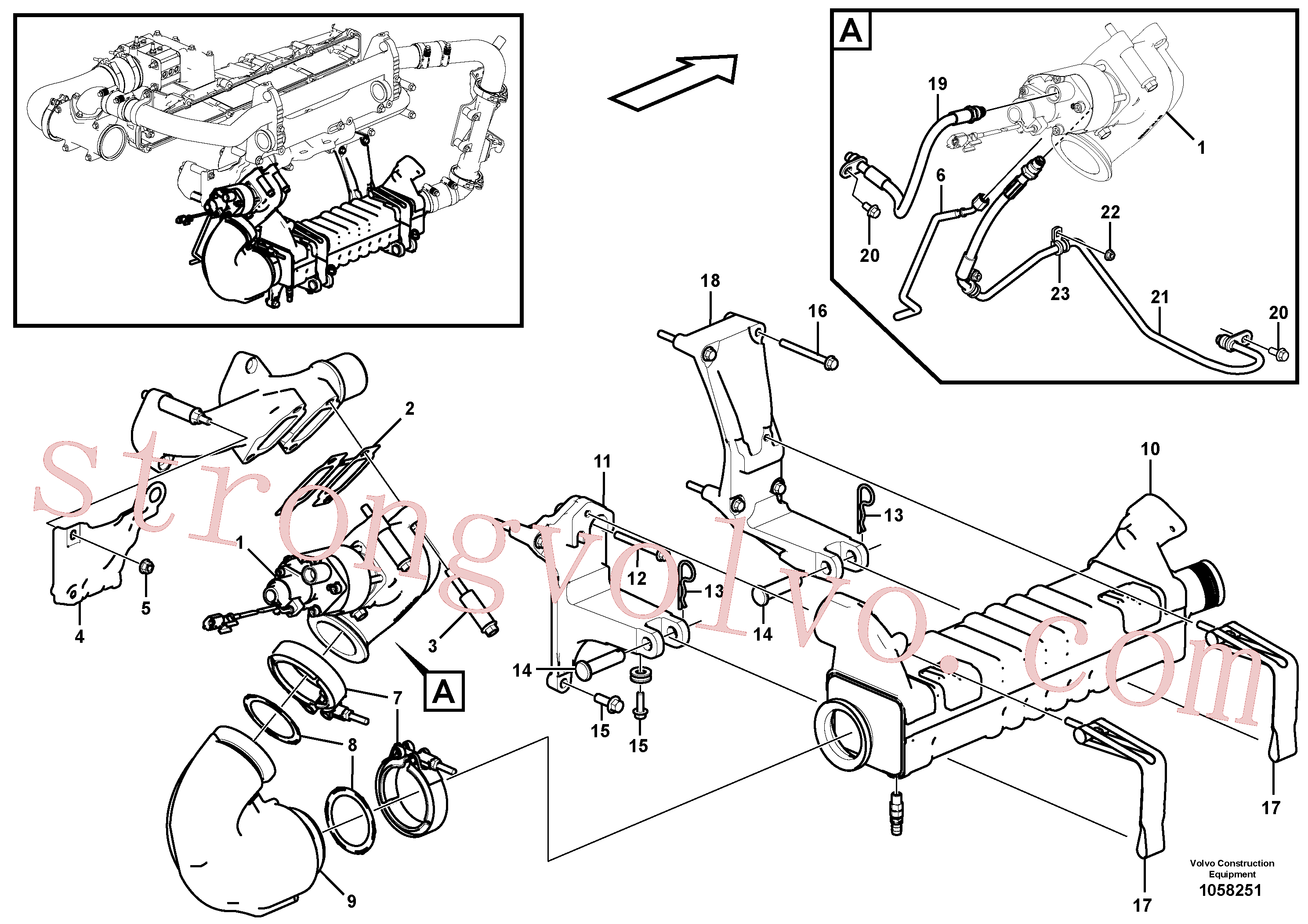 VOE13964907 Volvo EGR - lado quente(1058251 Montagem)