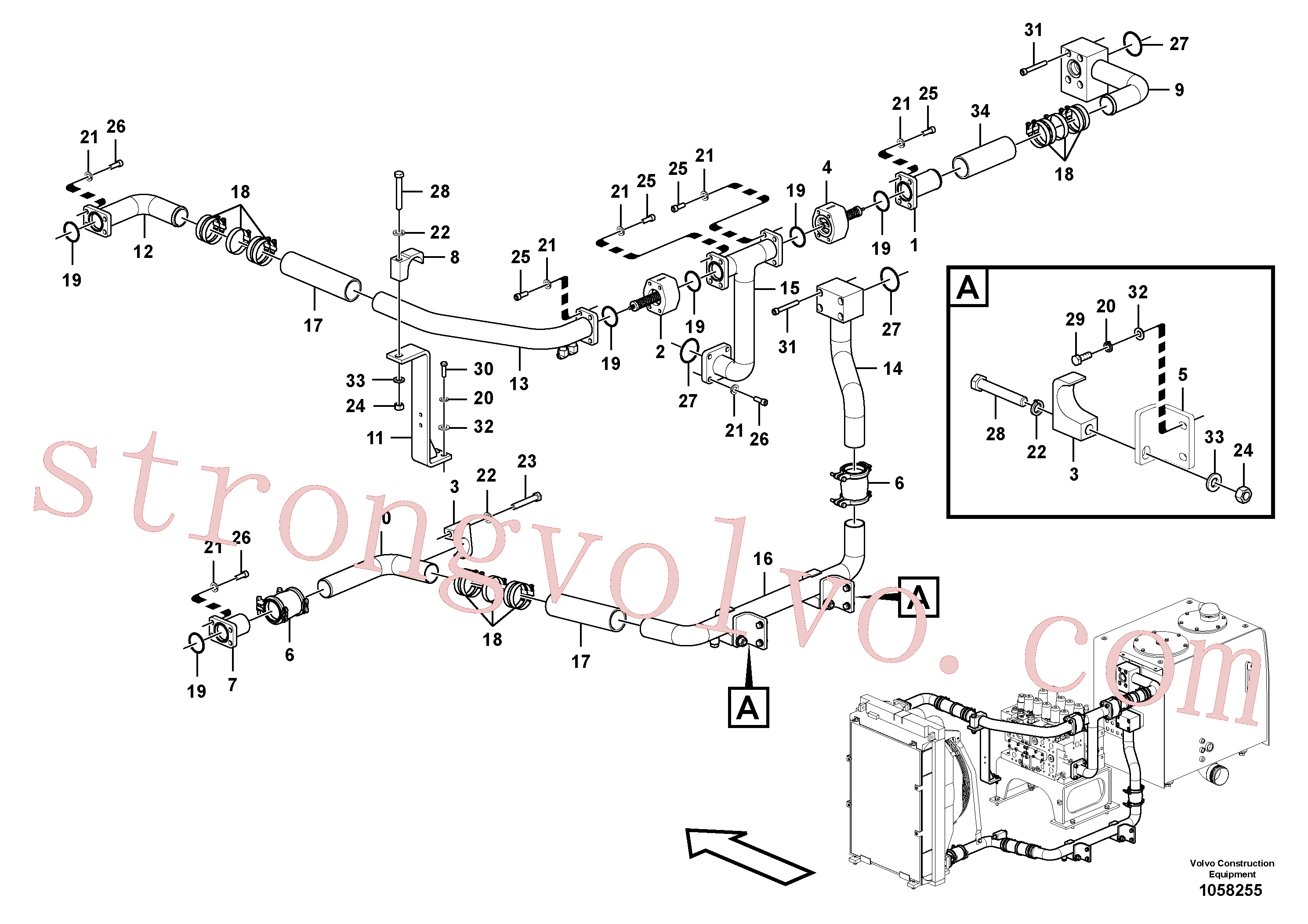 VOE14623695 Tubo Volvo escavadeira