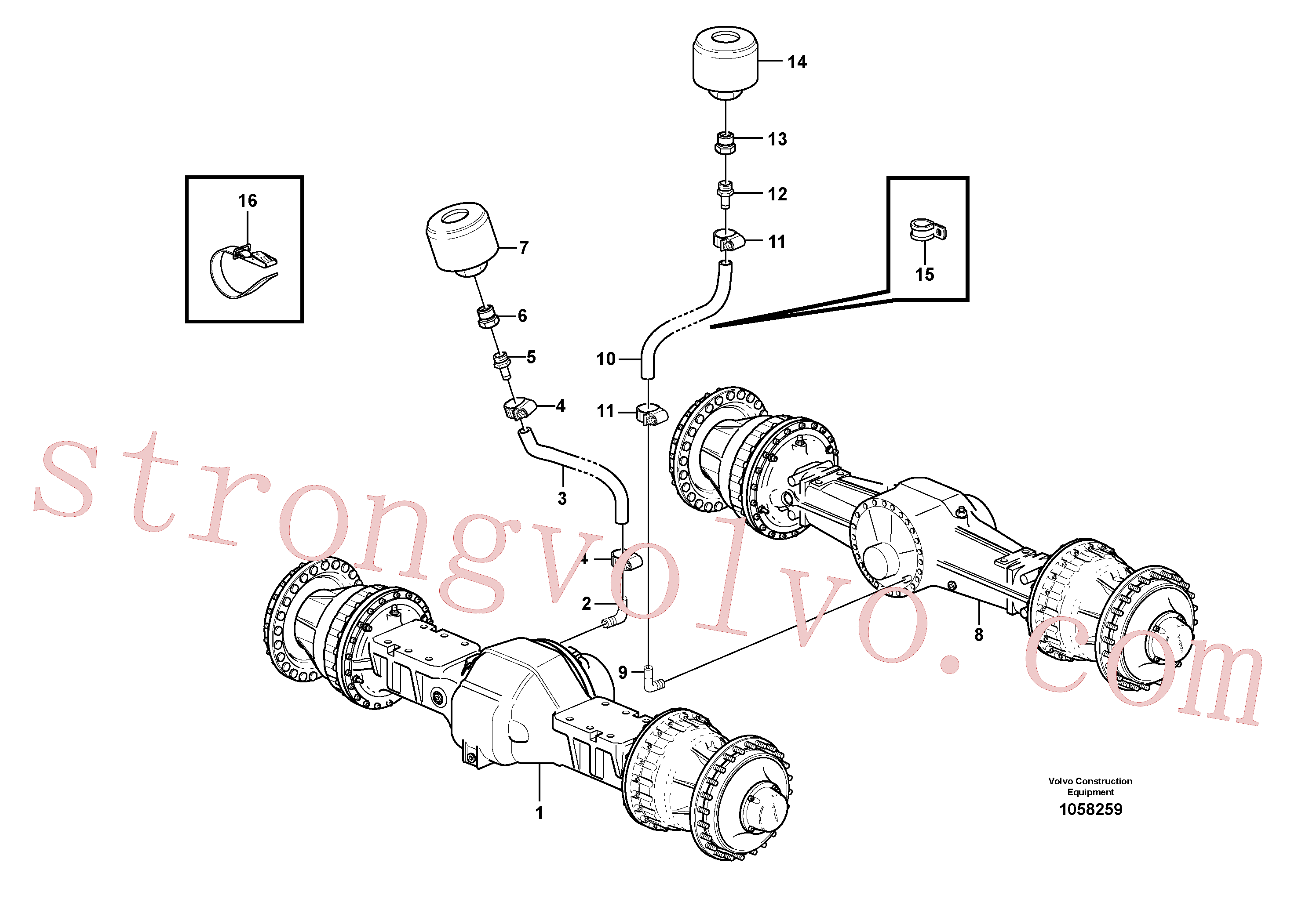 VOE961610 Volvo Ventilação, veios planetários(1058259 Montagem)