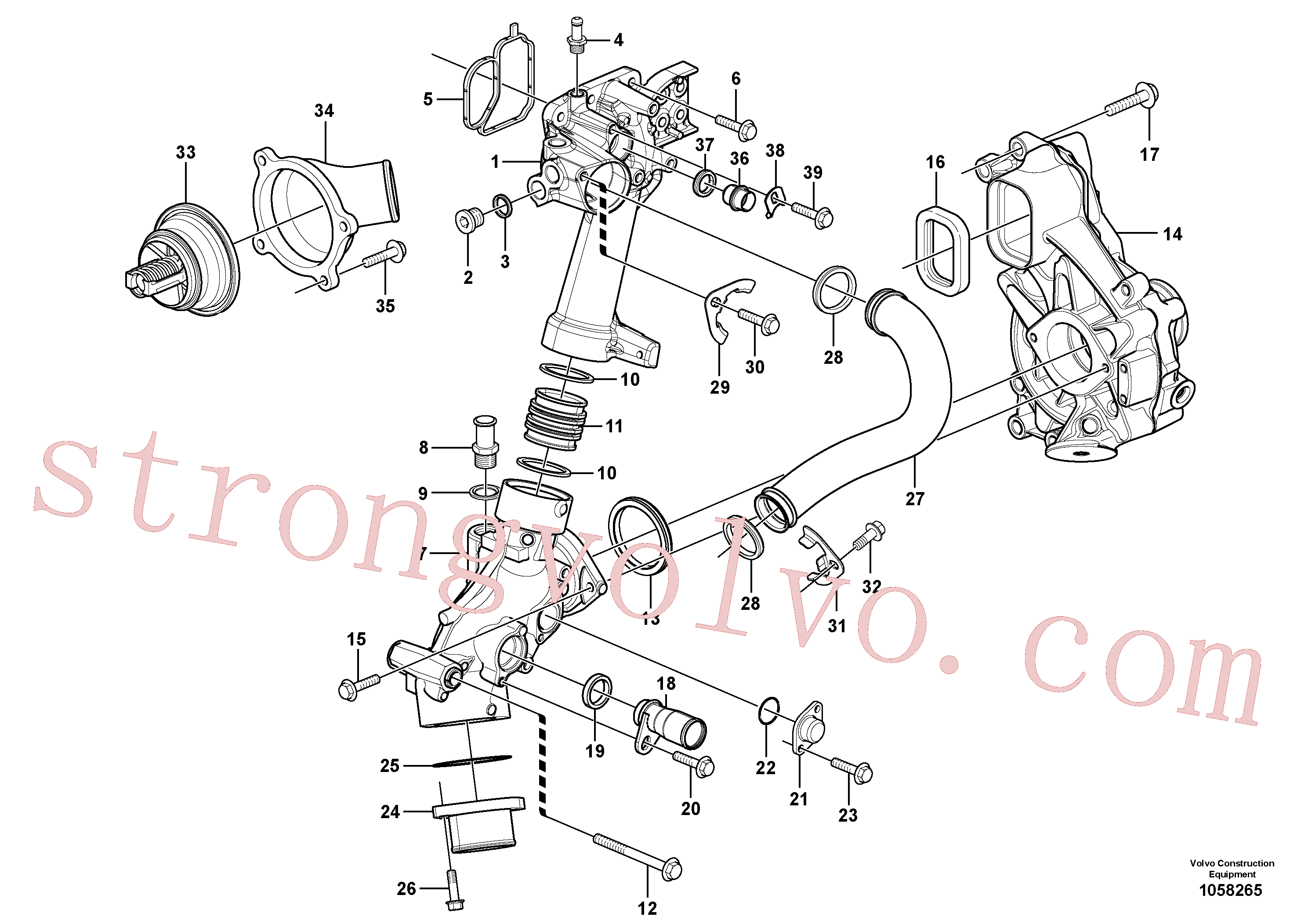 VOE984725 Volvo Sistema de arrefecimento(1058265 Montagem)