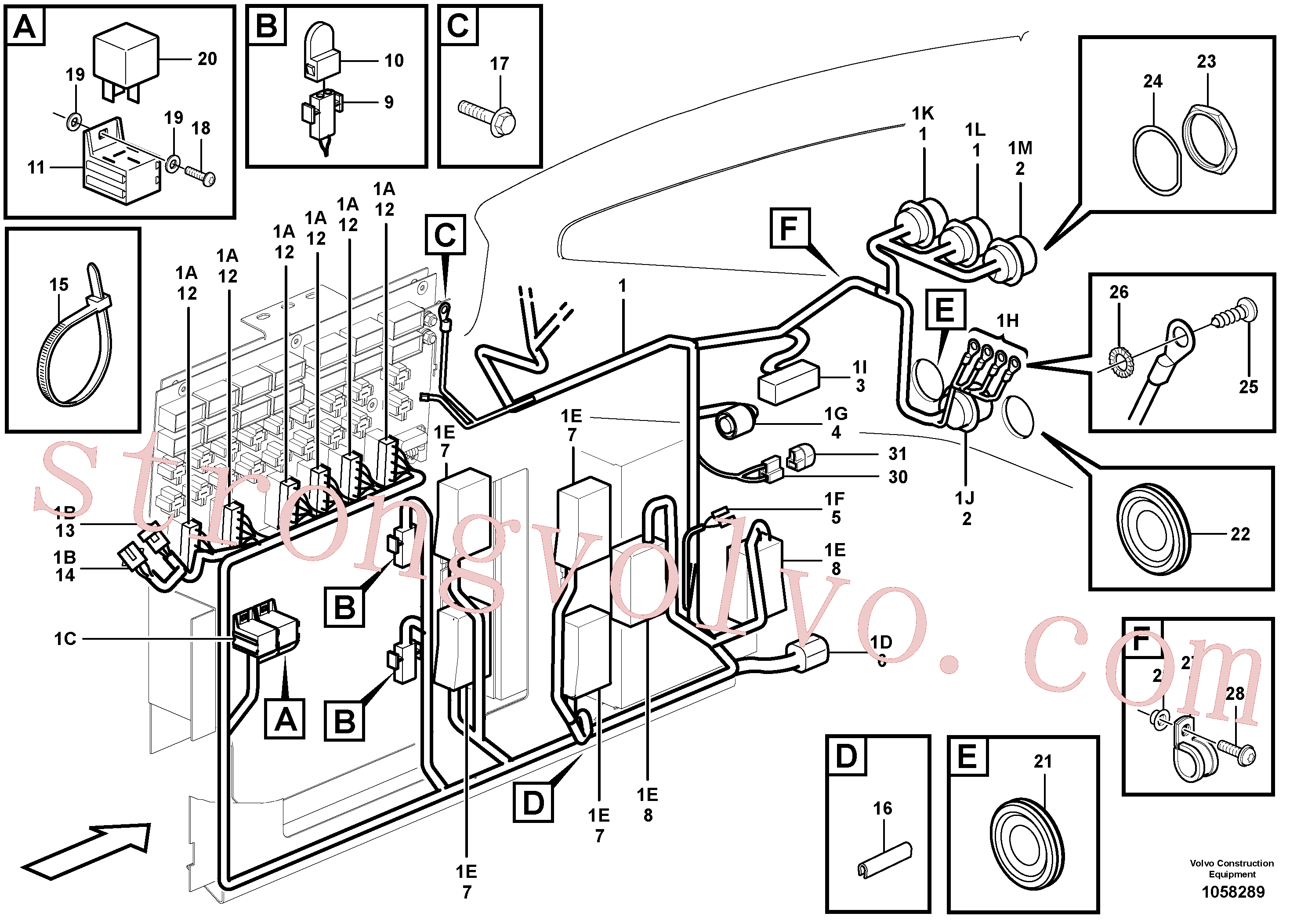 RM96747134 Volvo Cablagem, unidade de distribuição eléctrica(1058289 Montagem)