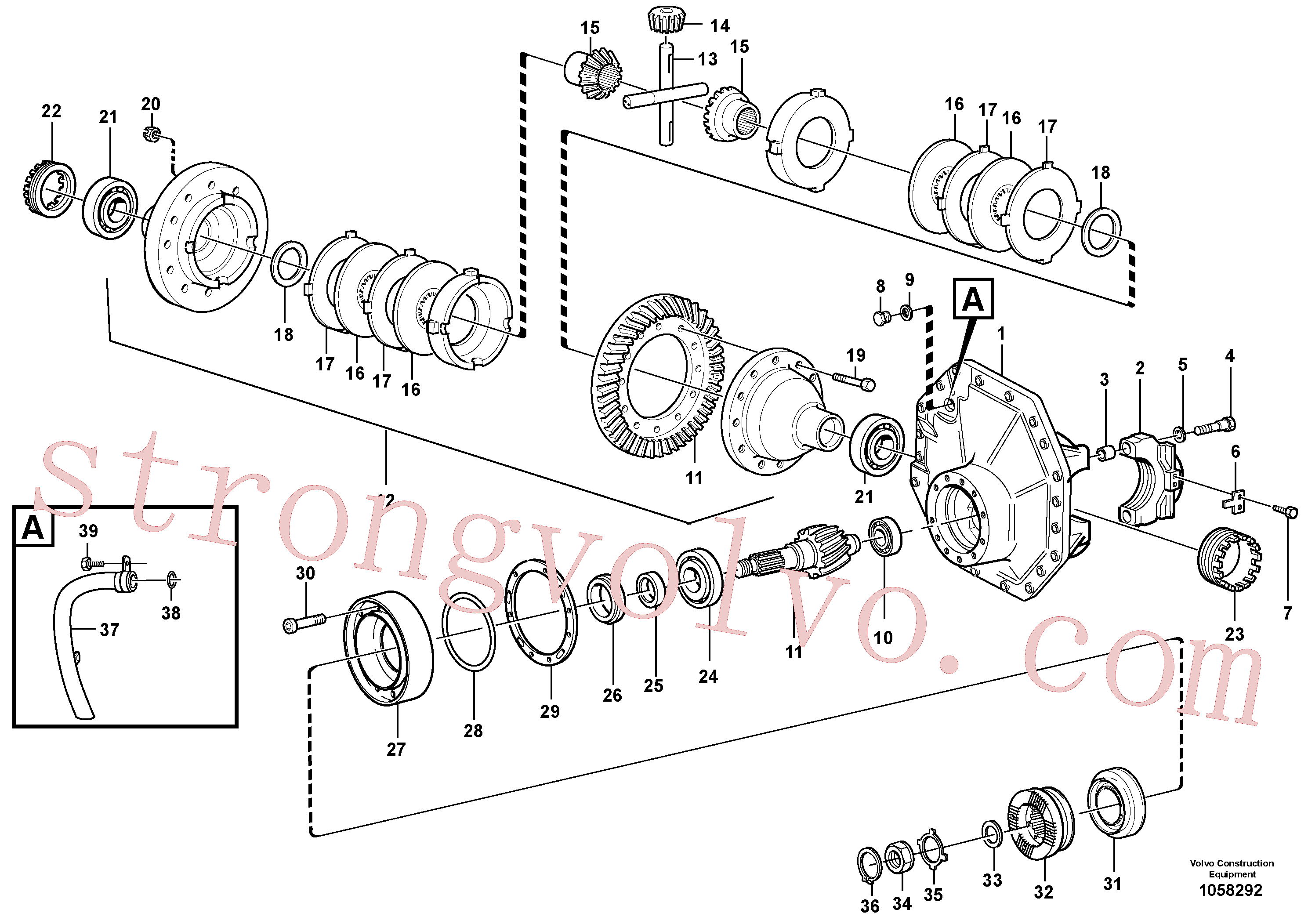 VOE1523237 Volvo Transmissão final, traseira(1058292 Montagem)