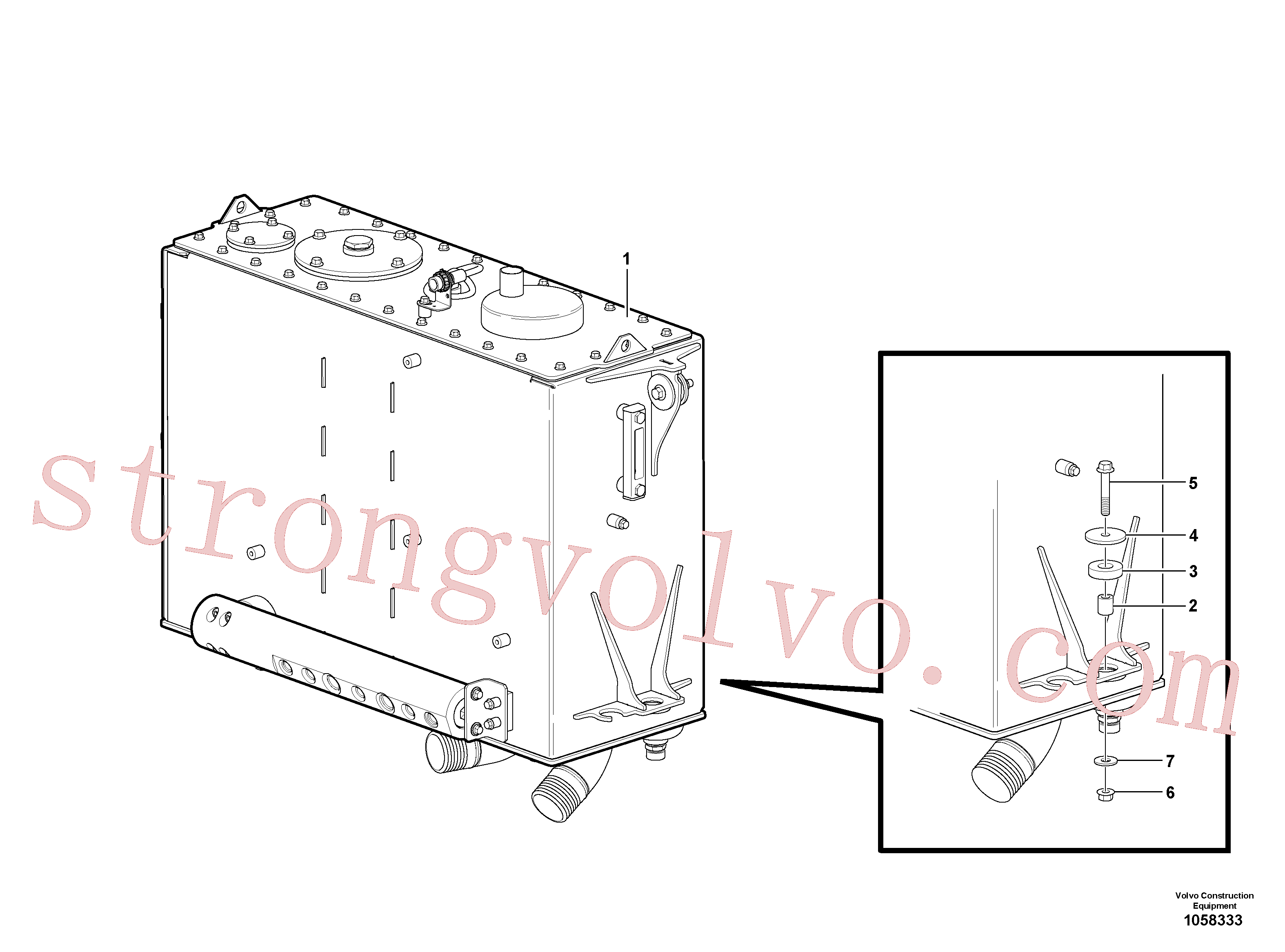 VOE13971099 Volvo Tanque de óleo hidráulico com acessórios(1058333 Montagem)