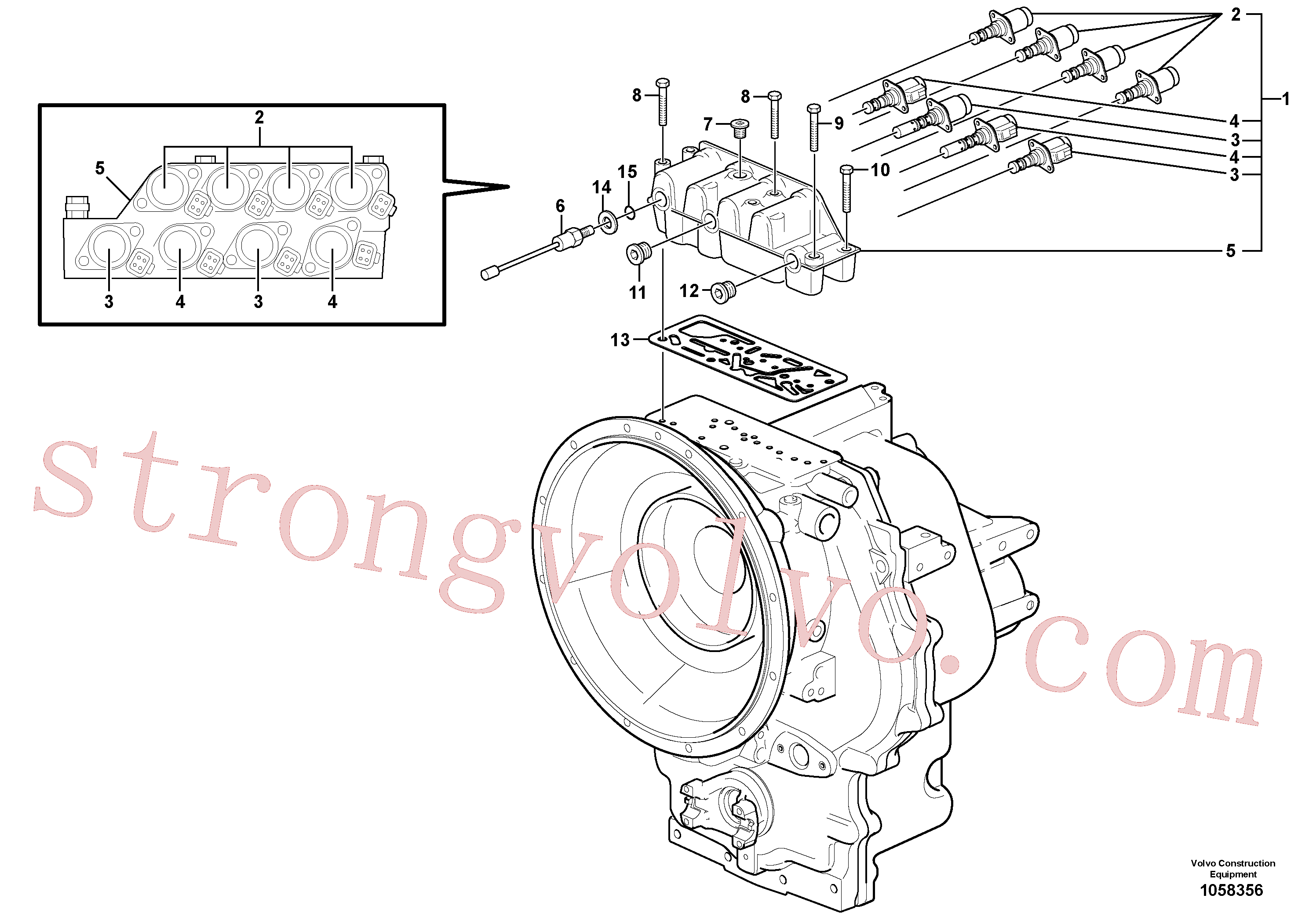 VOE965216 Volvo Válvula de comando(1058356 Montagem)