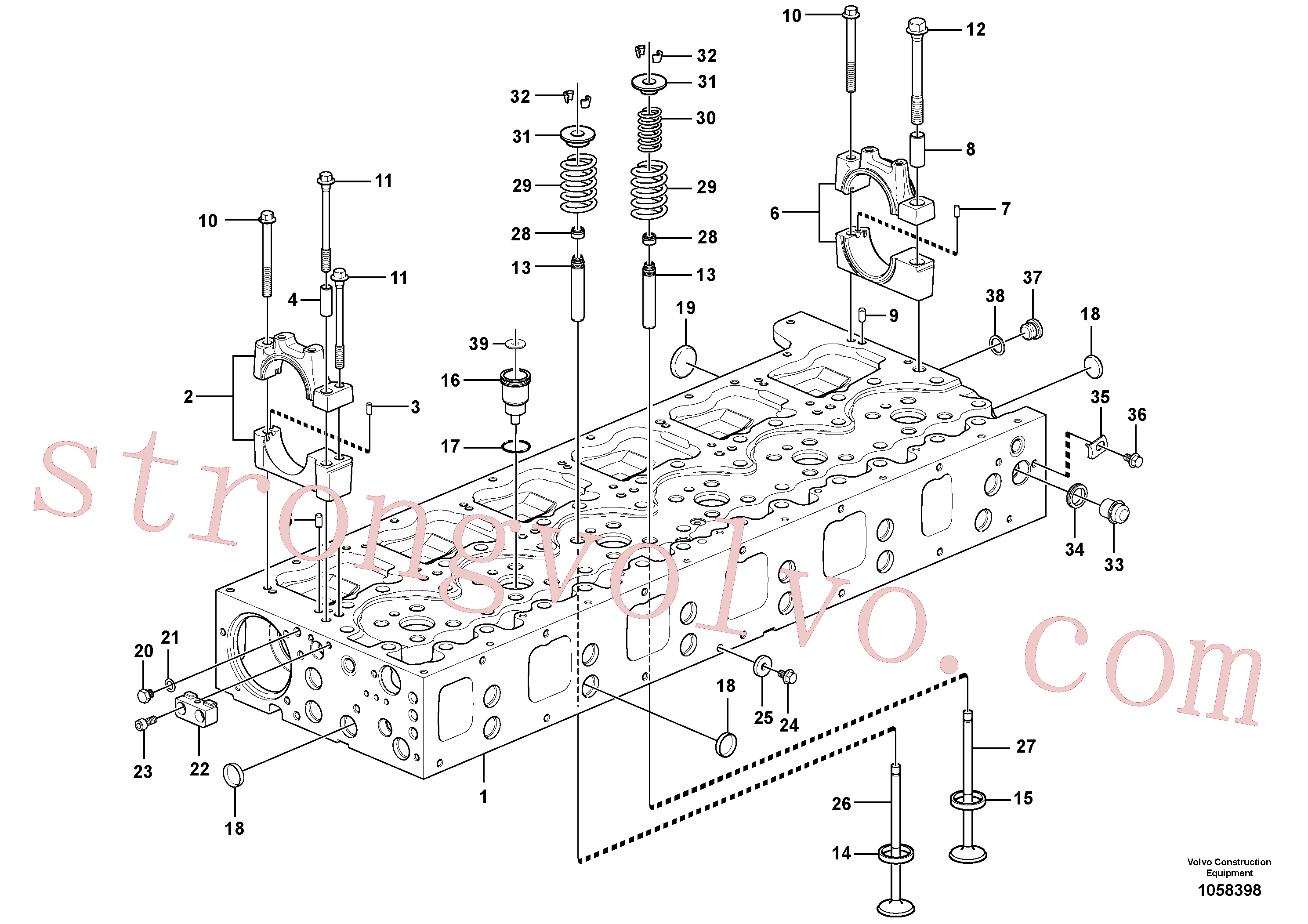 VOE950562 Volvo Cabeça de cilindro(1058398 Montagem)