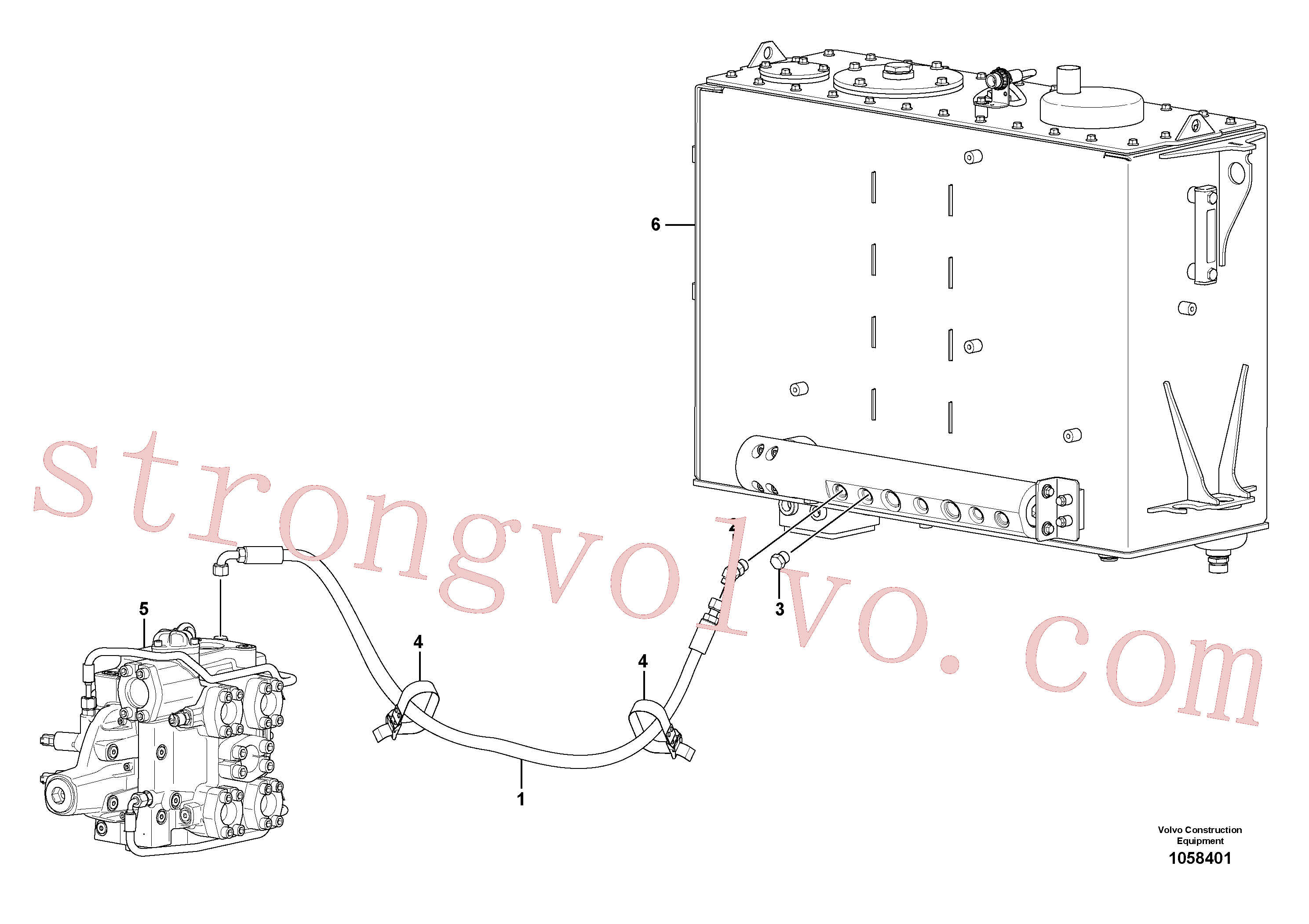 RM59918649 Volvo Linha de drenagem - válvula de controlo(1058401 Montagem)