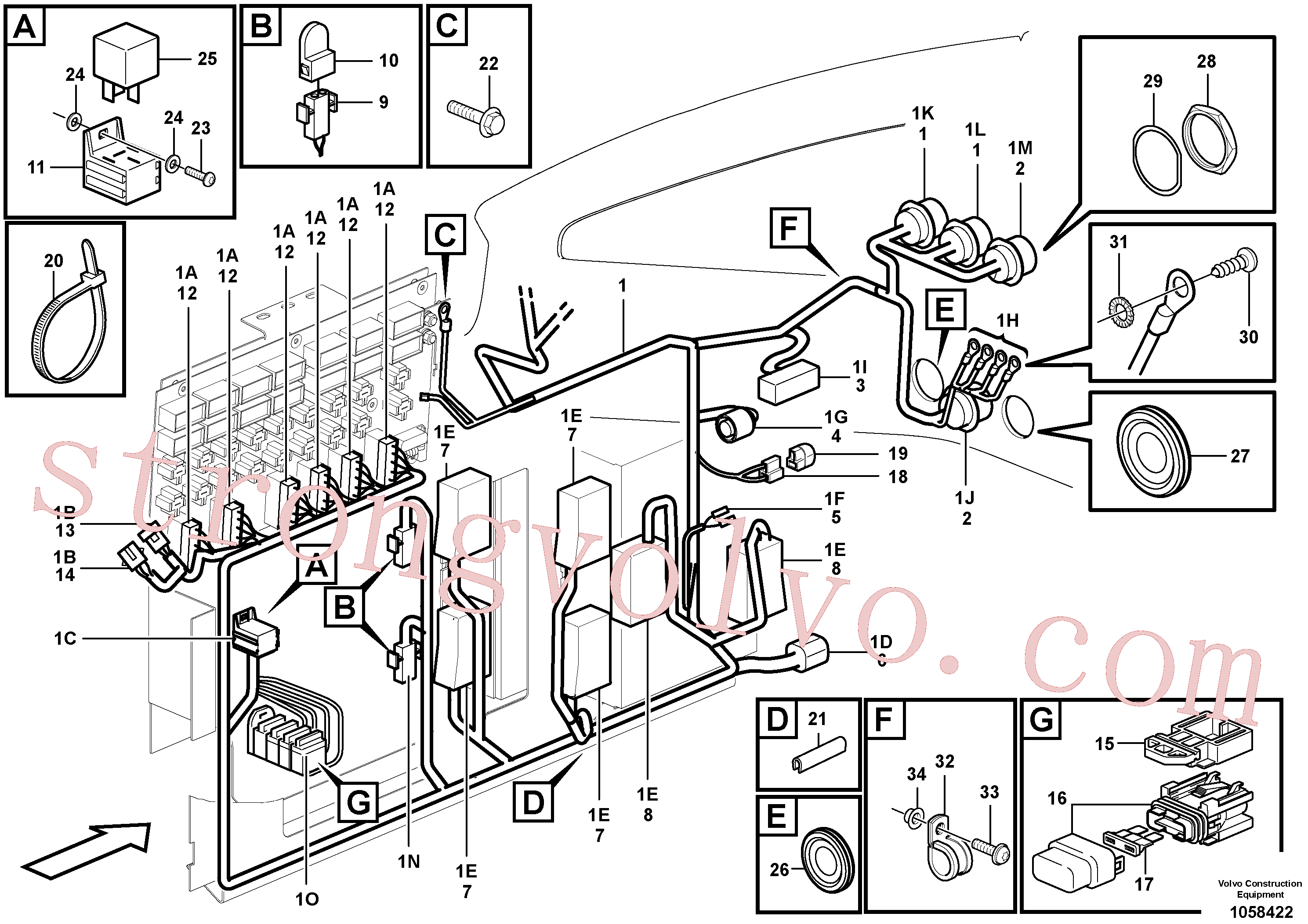 RM96747134 Volvo Cablagem, unidade de distribuição eléctrica(1058422 Montagem)