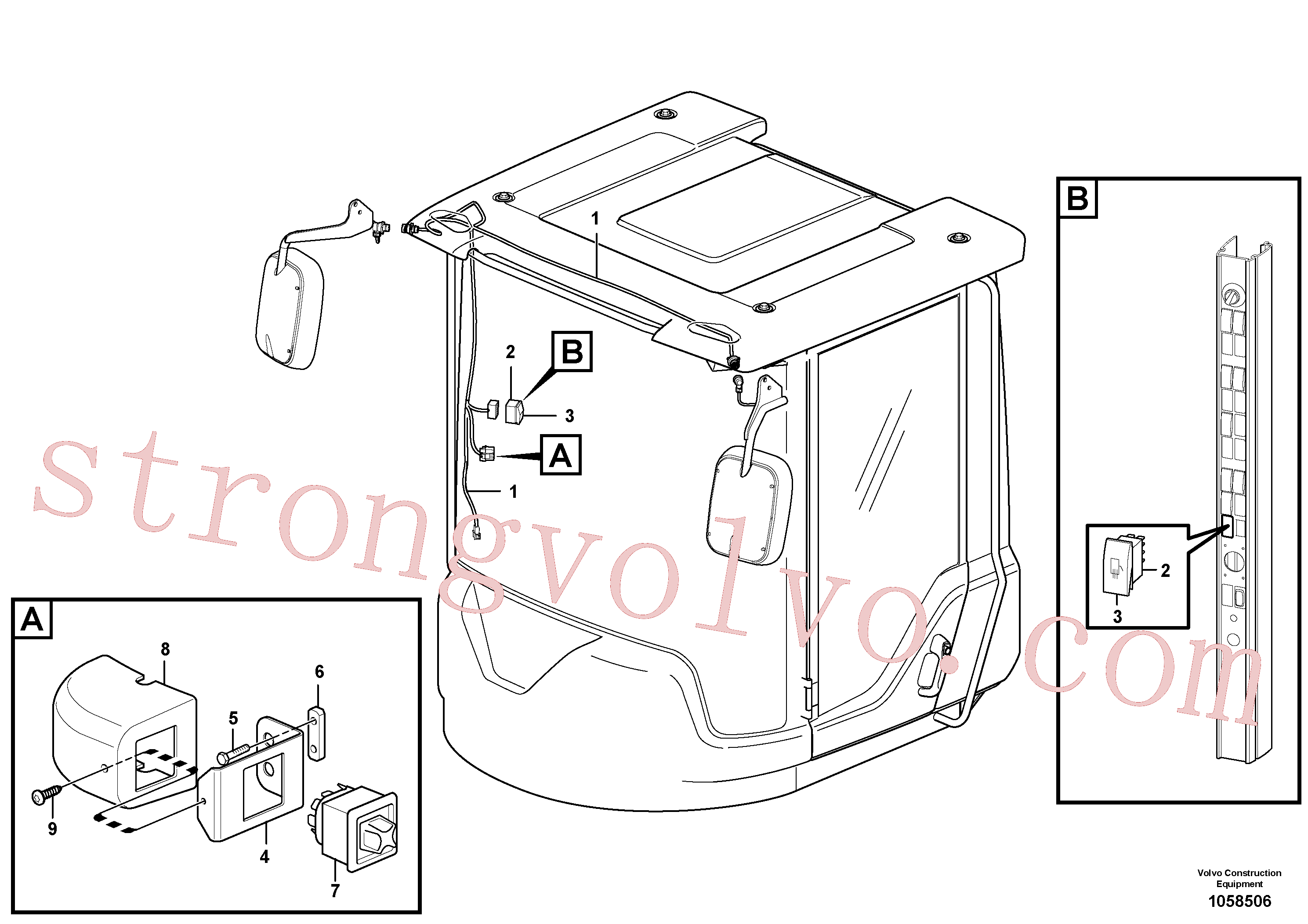 VOE60113068 Volvo Espelho retrovisores, eléctricos reguláveis(1058506 Montagem)