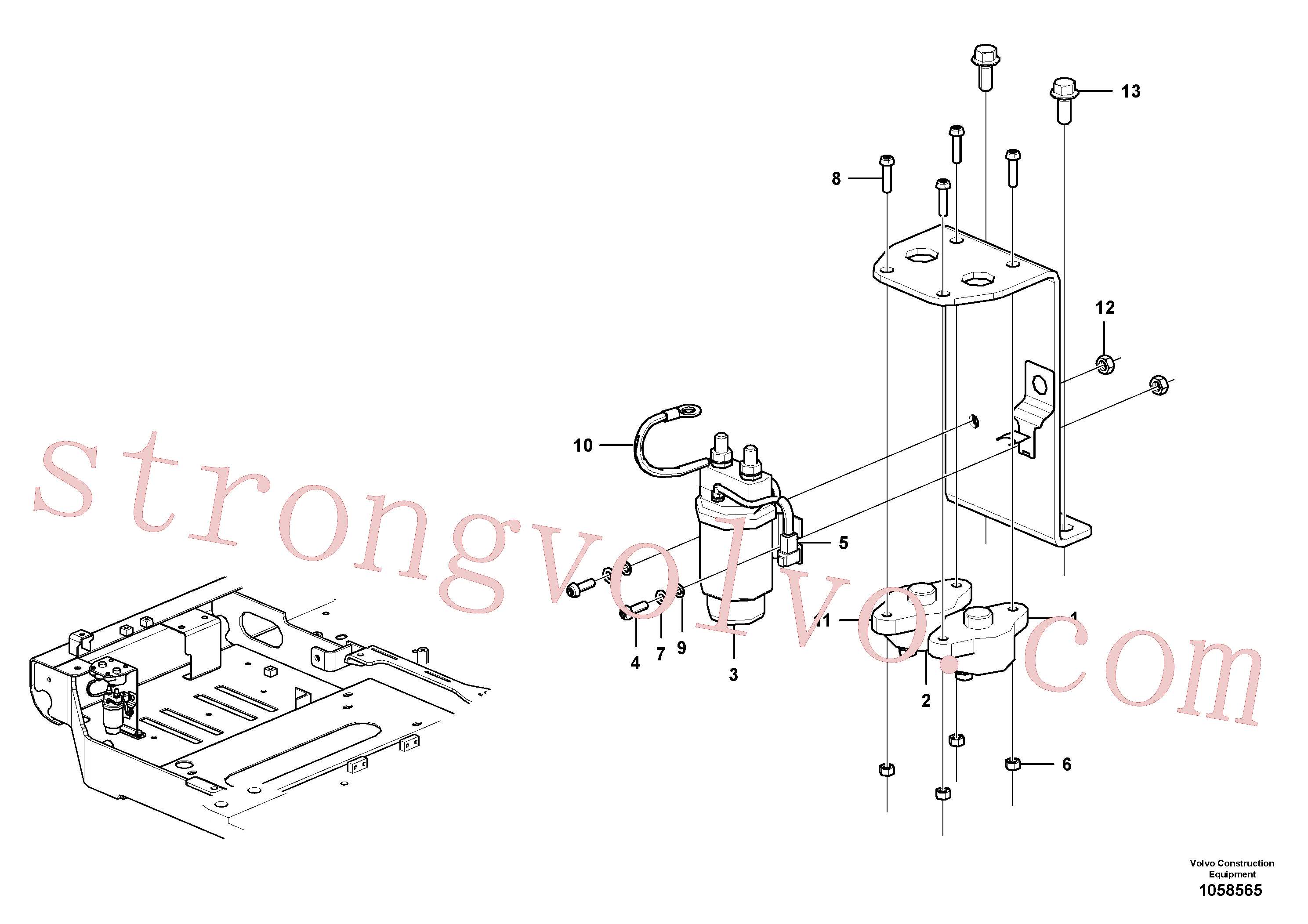 VOE991654 Porca sextavada Inscreva-se para Volvo Acessórios para escavadeira