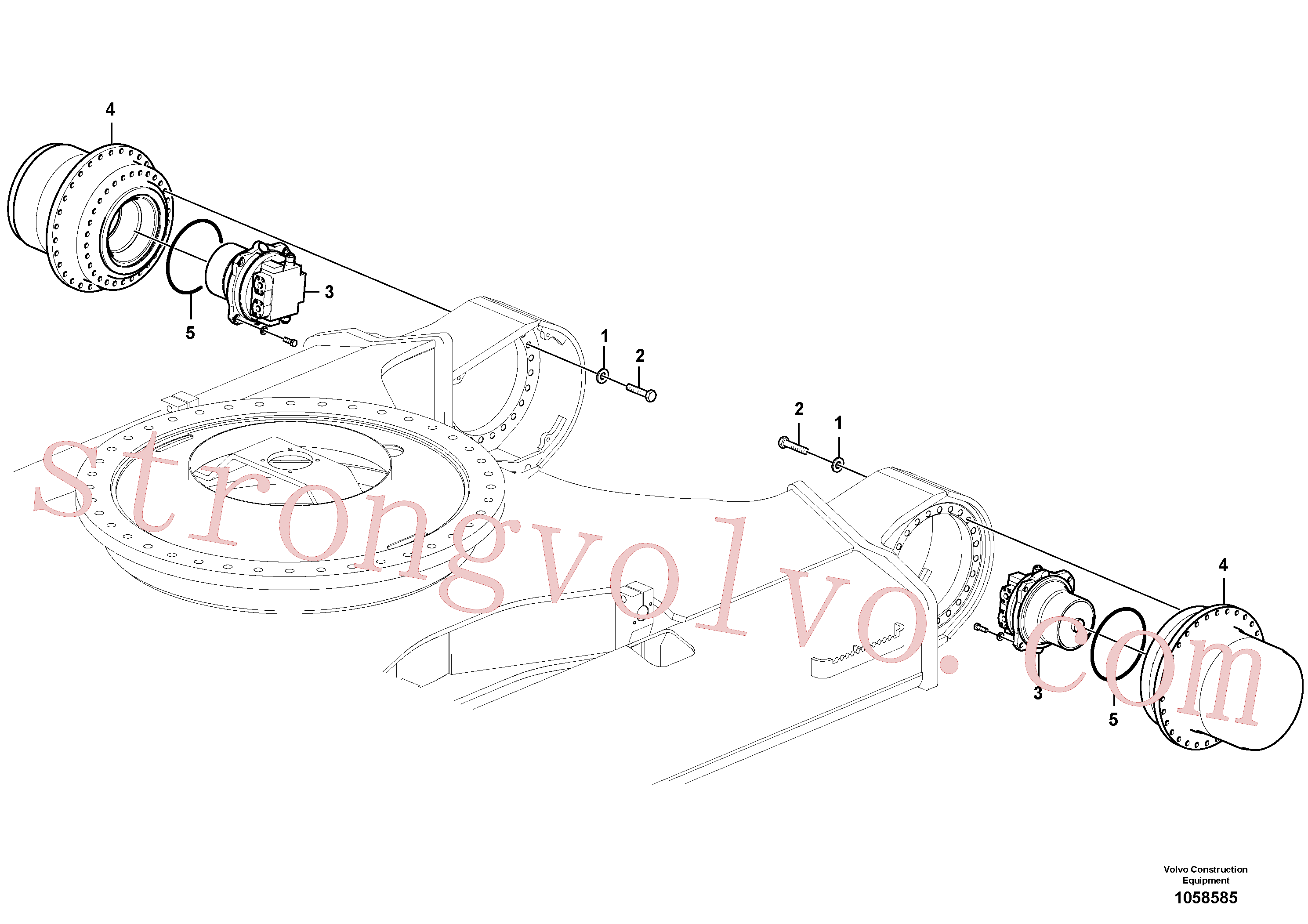 VOE14607423 Volvo Motor de curso com peças de montagem(1058585 Montagem)