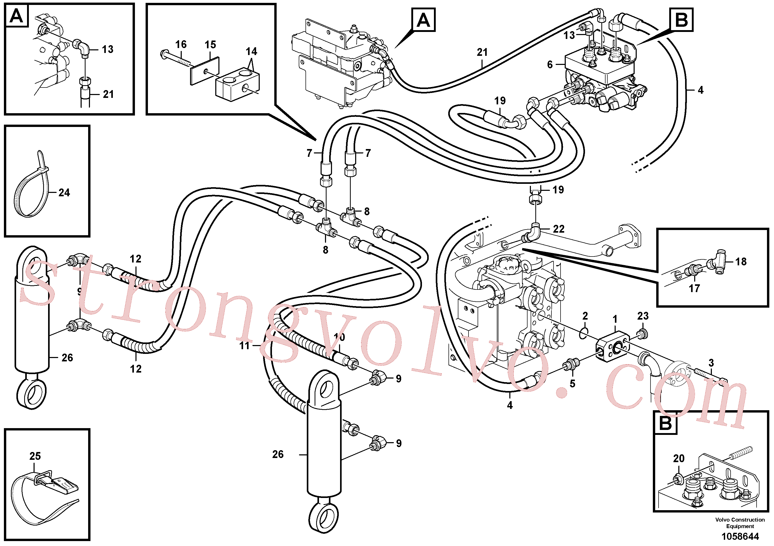 VOE11411139 Volvo Empurrador de tronco(1058644 Montagem)