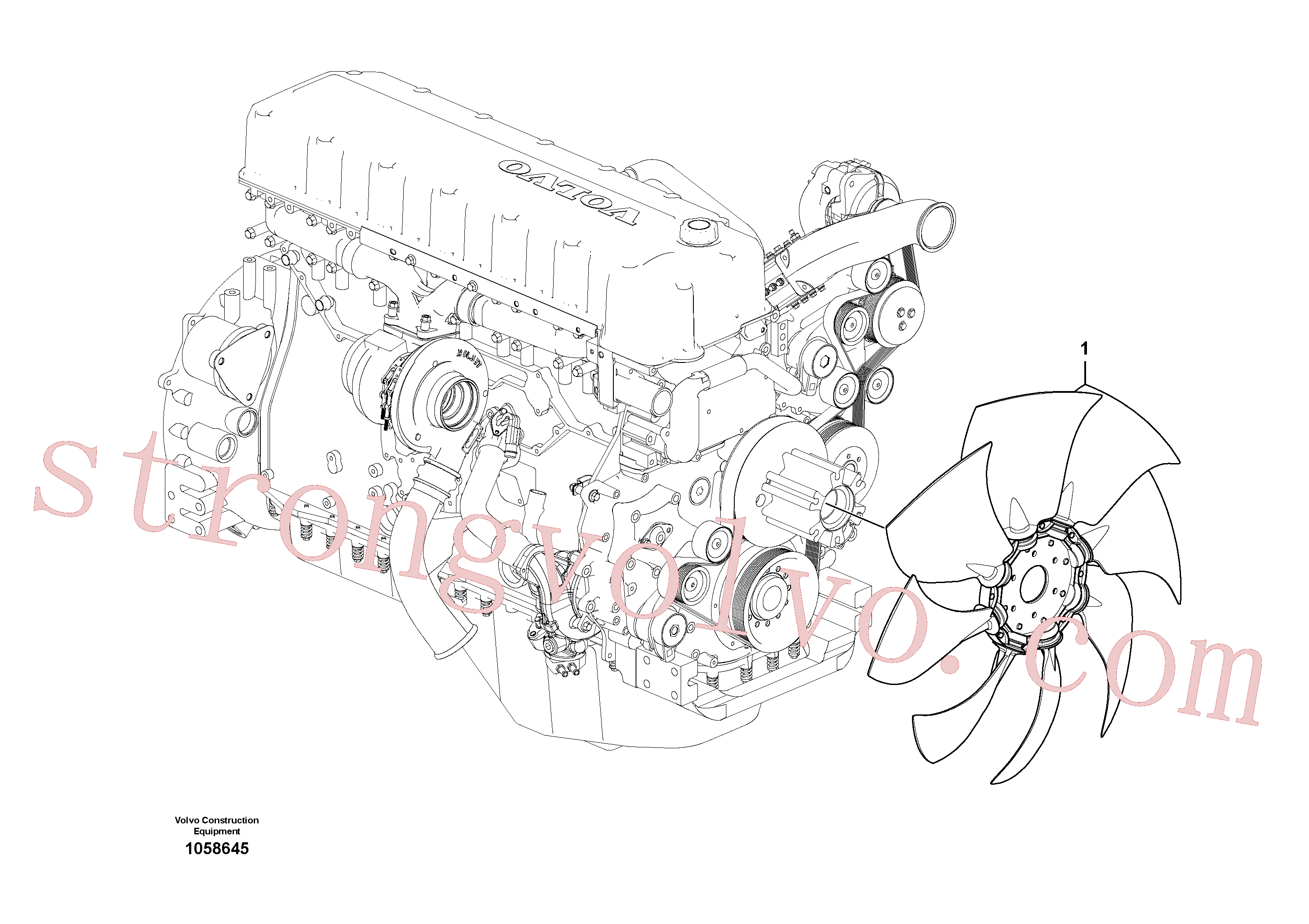 VOE11110731 Volvo Suporte da ventoinha da refrigeração(1058645 Montagem)
