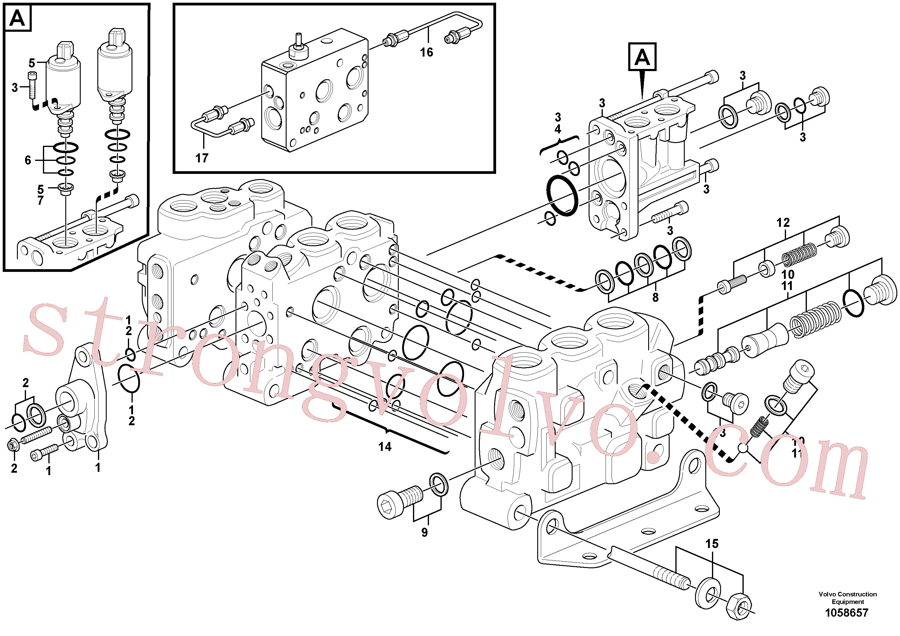 PJ7416644 Volvo Válvula de comando(1058657 Montagem)