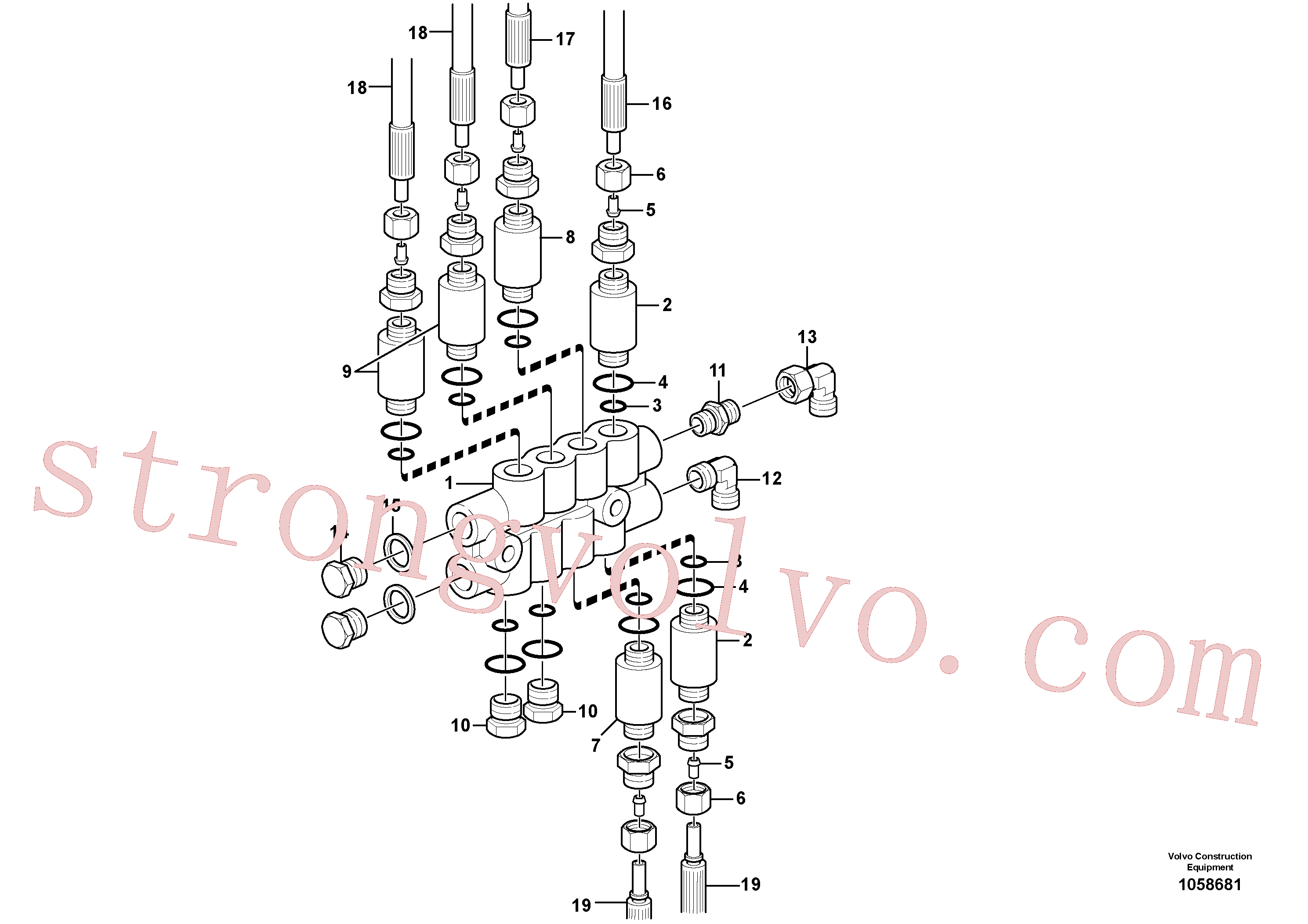 VOE11702152 Volvo Bloco de distribuição, B3.(1058681 Montagem)