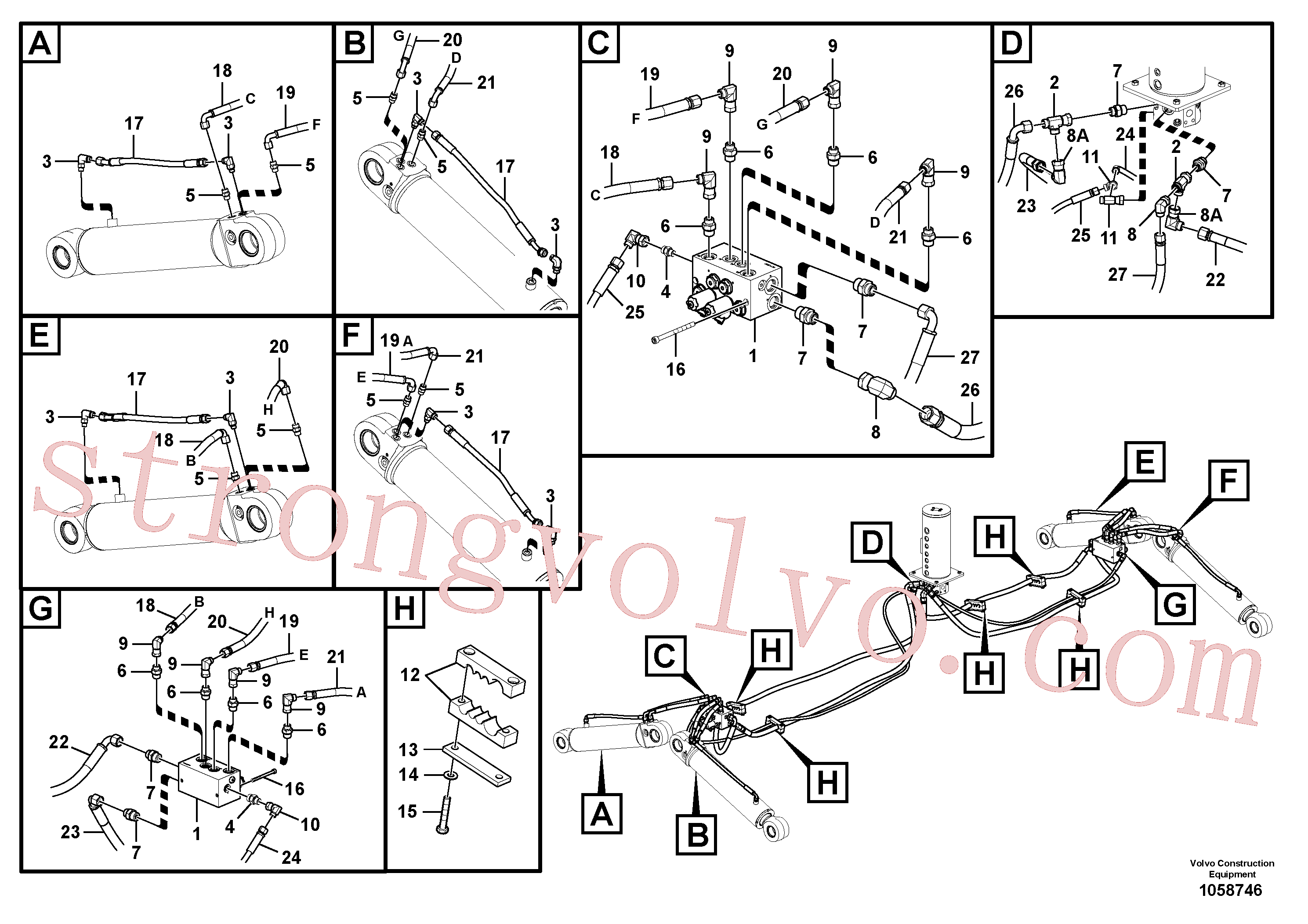 VOE937902 Volvo Hidráulica de serviço, extensor dianteiro e traseiro(1058746 Montagem)