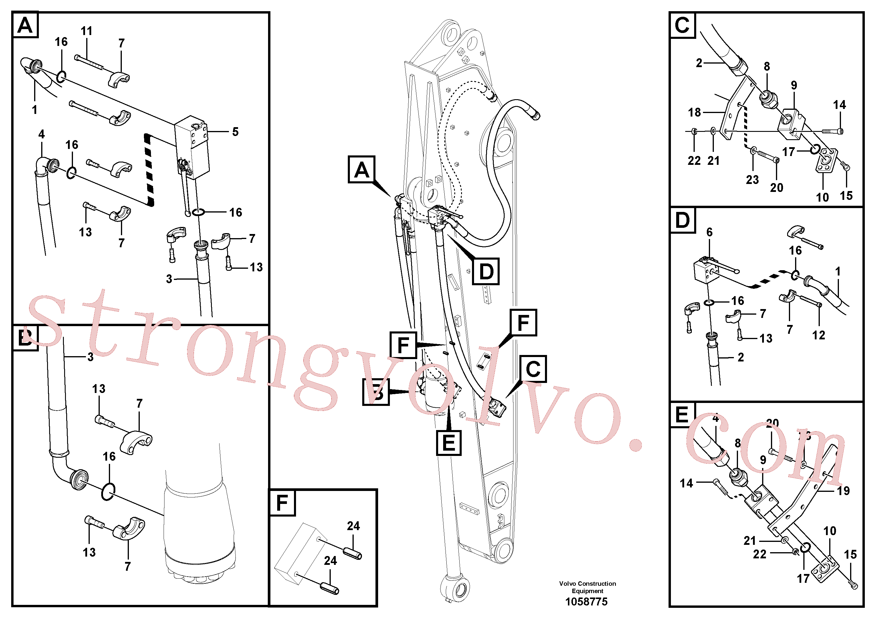 VOE951989 Pino tubular Inscreva-se para Volvo Acessórios para escavadeira