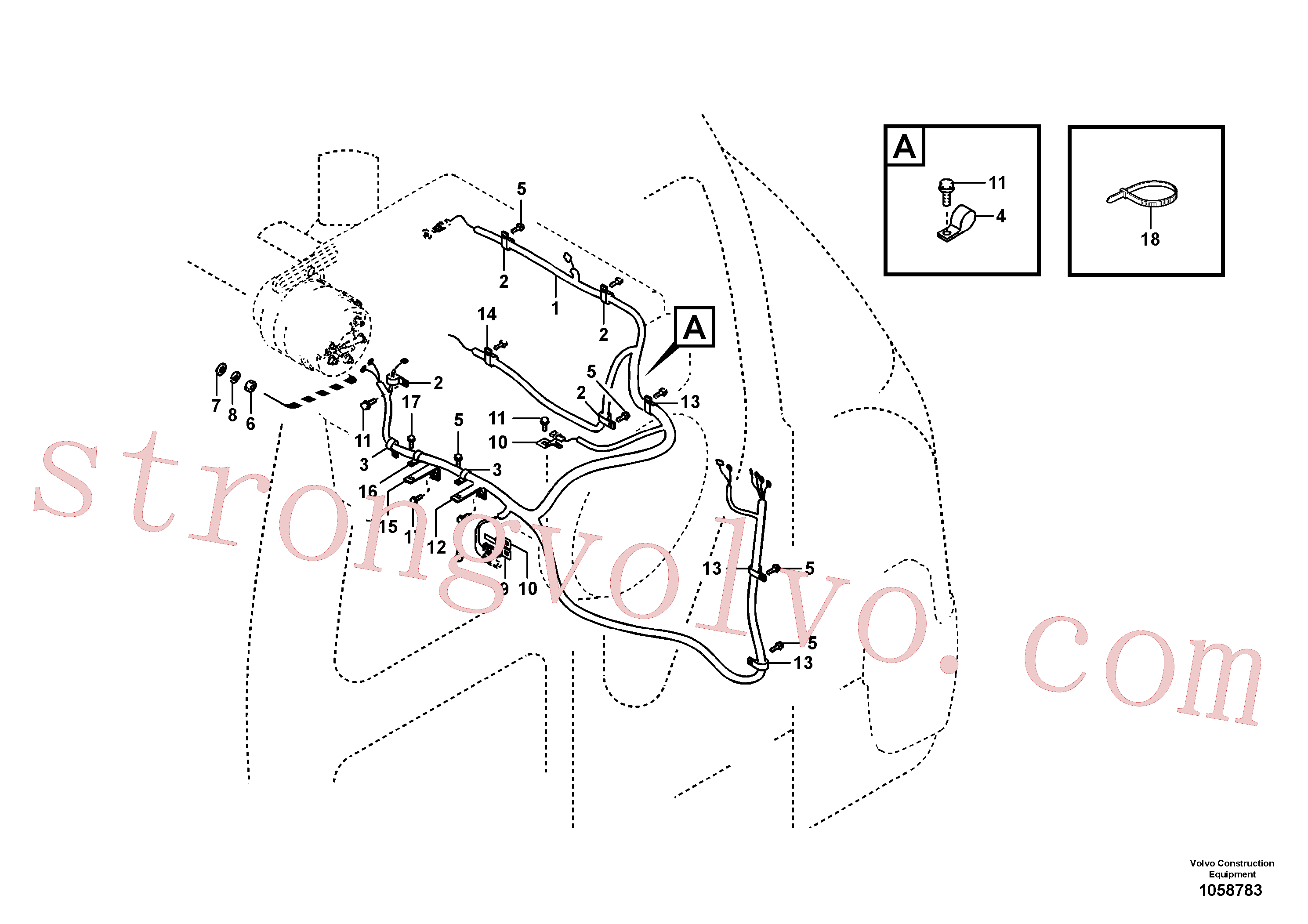 VOE14510983 Volvo Cablagem, motor(1058783 Montagem)