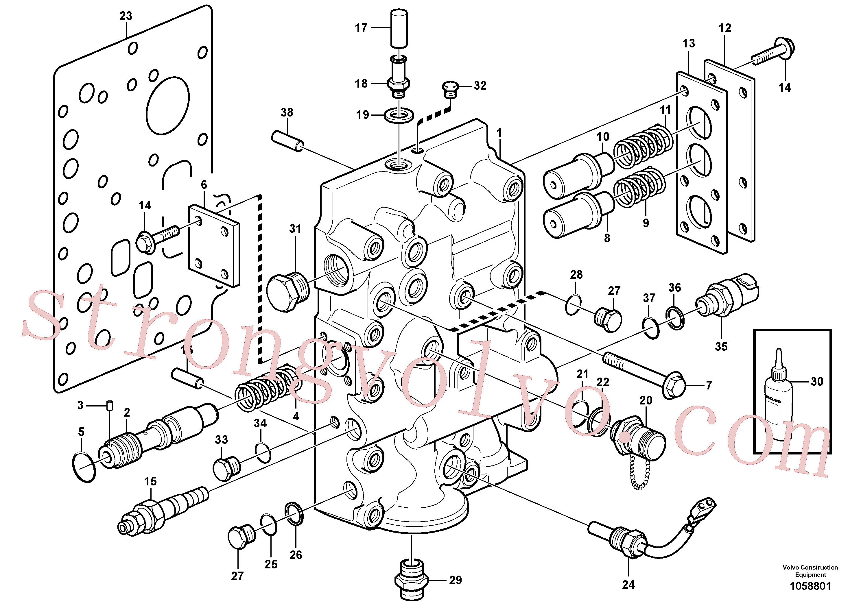 VOE14025587 Volvo Válvula de limitação da pressão(1058801 Montagem)