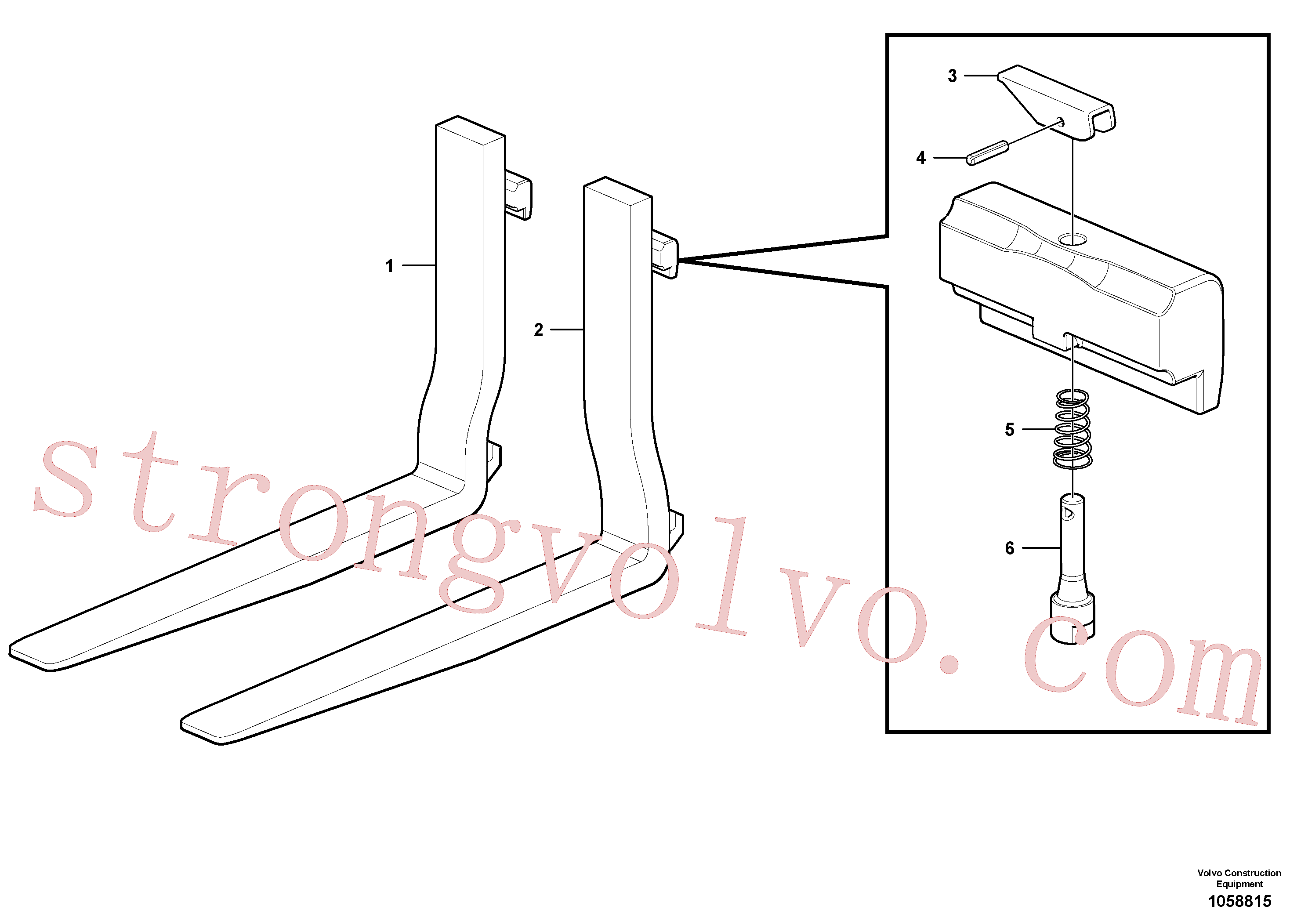 VOE15125669 Volvo Dentes da forquilha(1058815 Montagem)