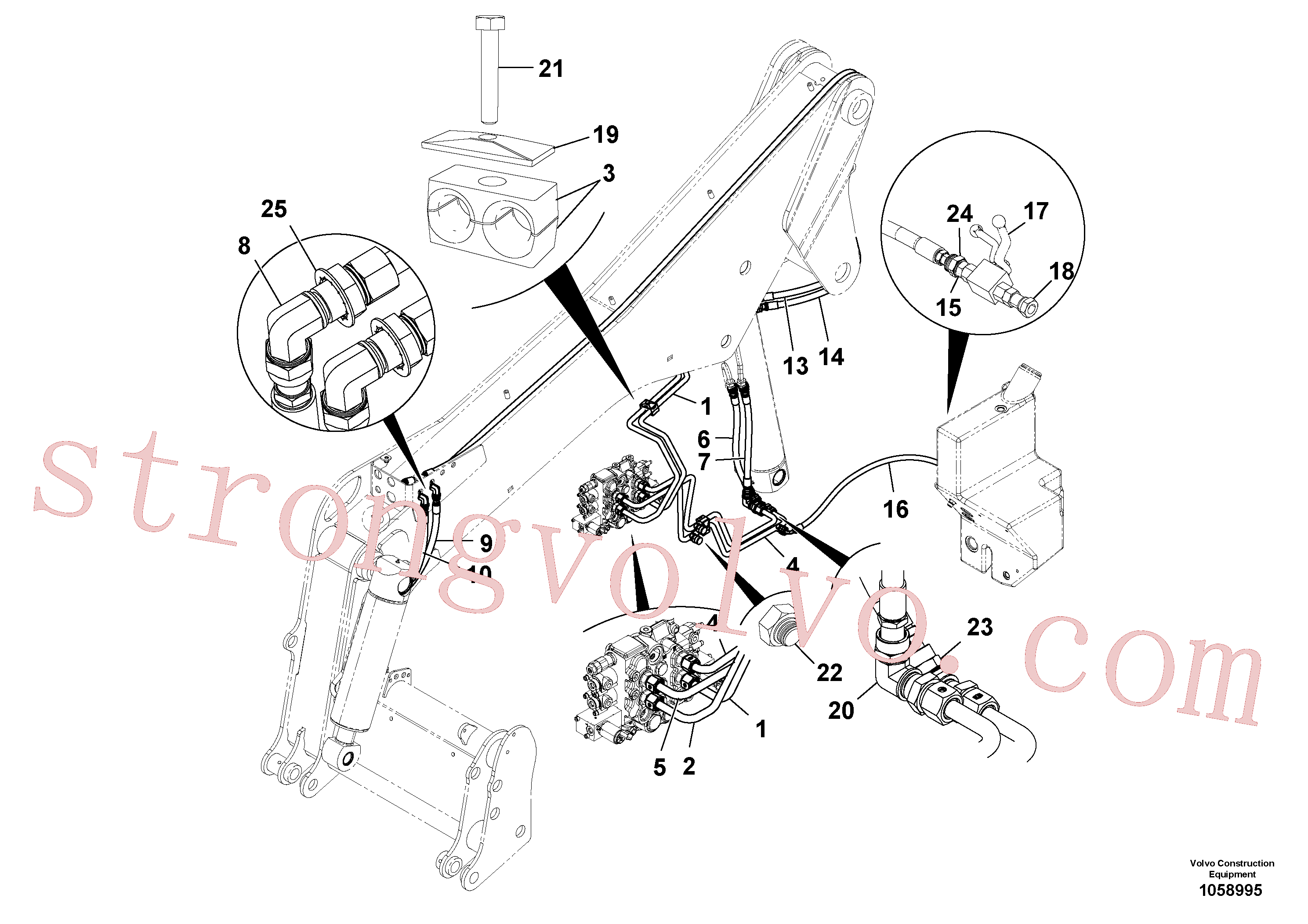 Atacado VOE937287 Niple Volvo escavadeira