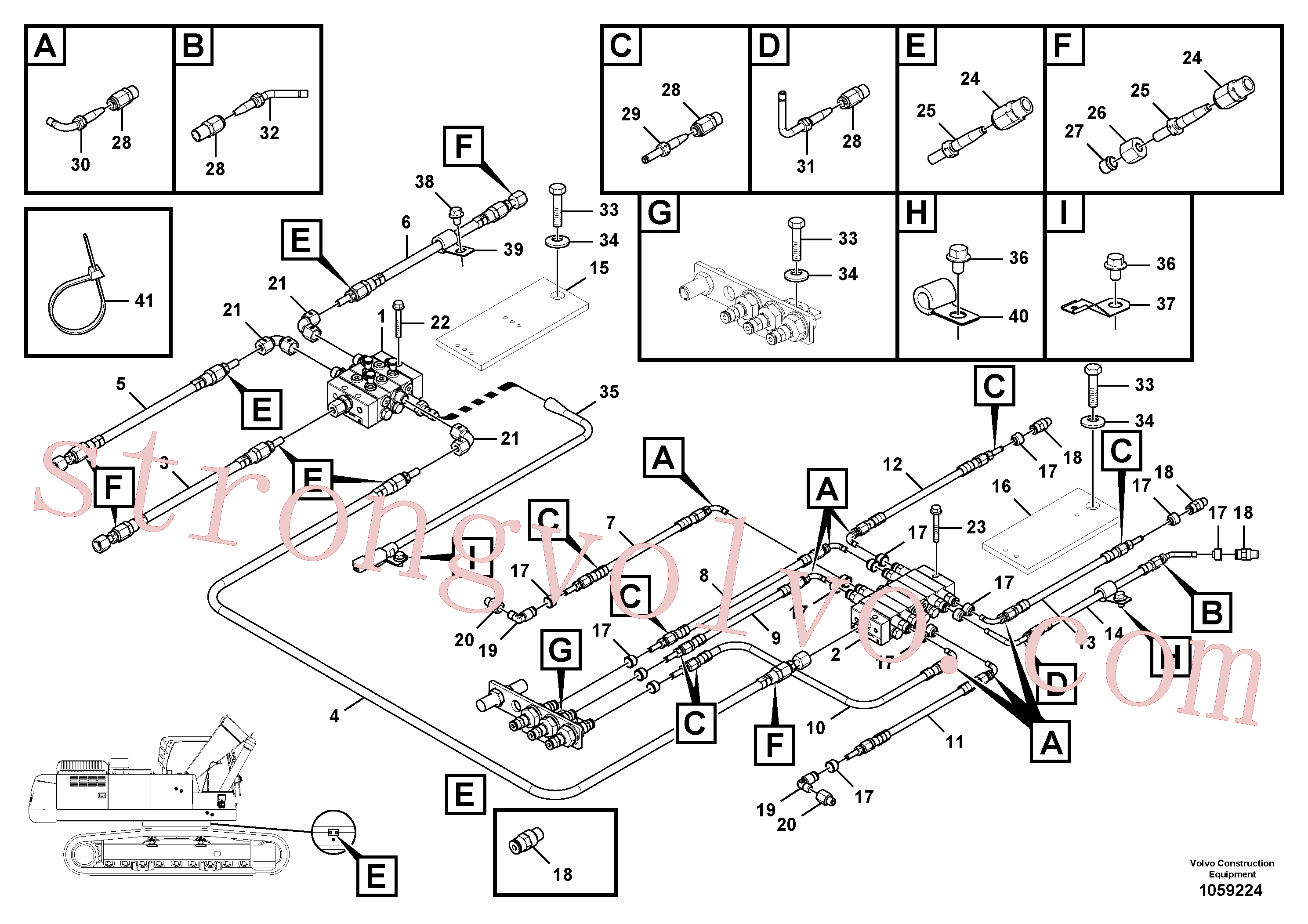VOE14556670 Volvo Sistema de lubrificação automático, lança(1059224 Montagem)