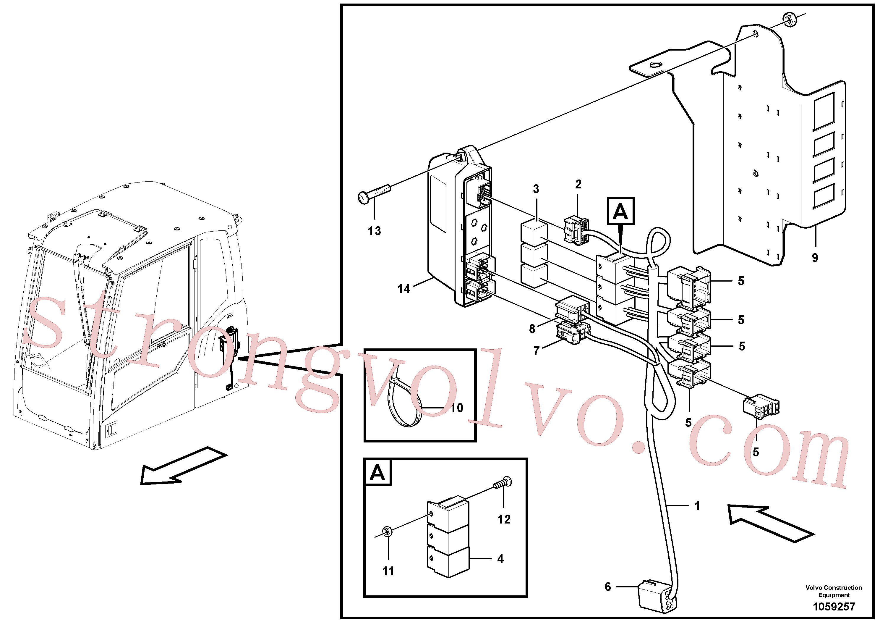 VOE13969423 Volvo Cablagem, rotação-inclinação(1059257 Montagem)