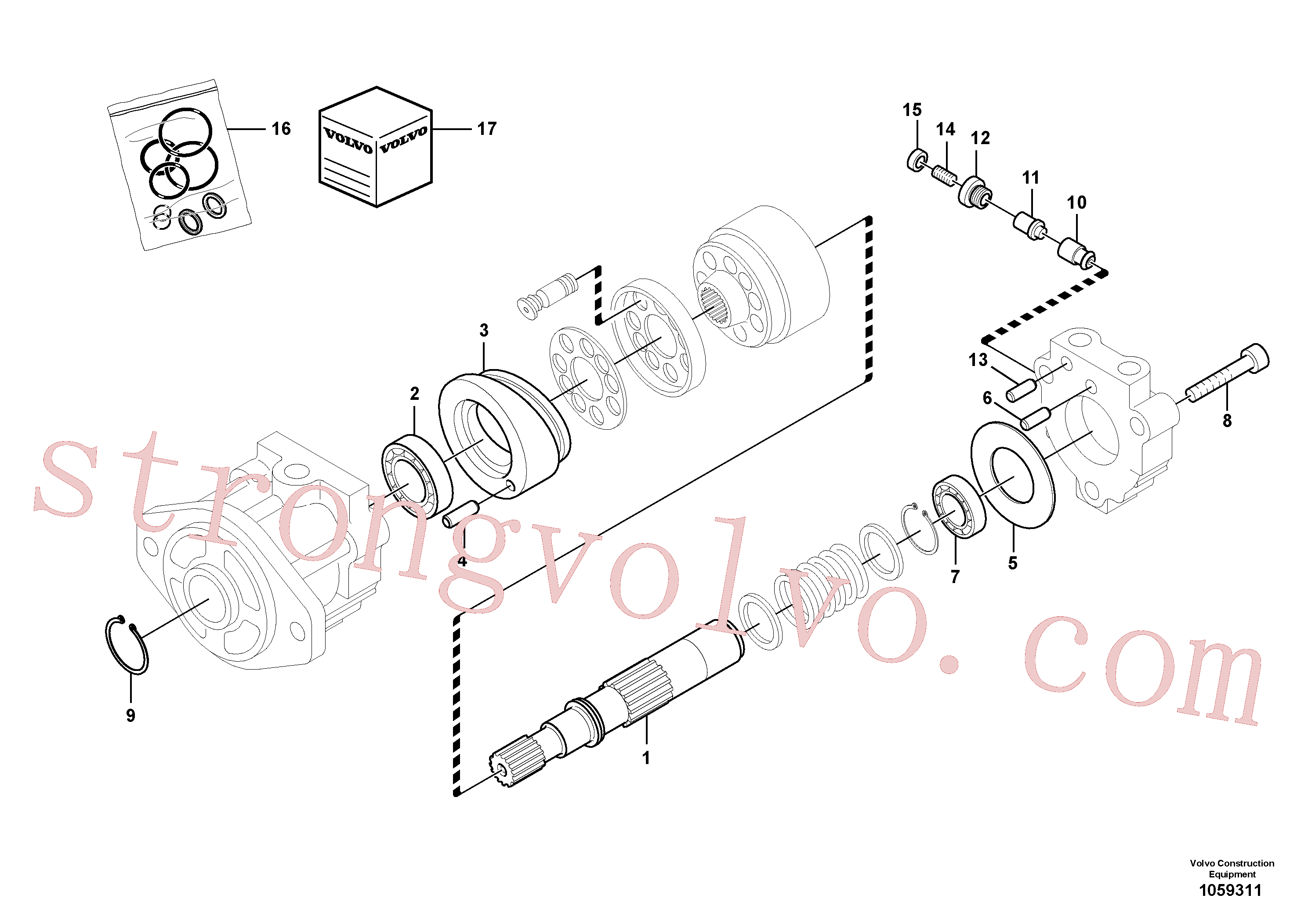 VOE14542956 Volvo Sistema hidráulico, motor da ventoinha refrigerante do óleo(1059311 Montagem)