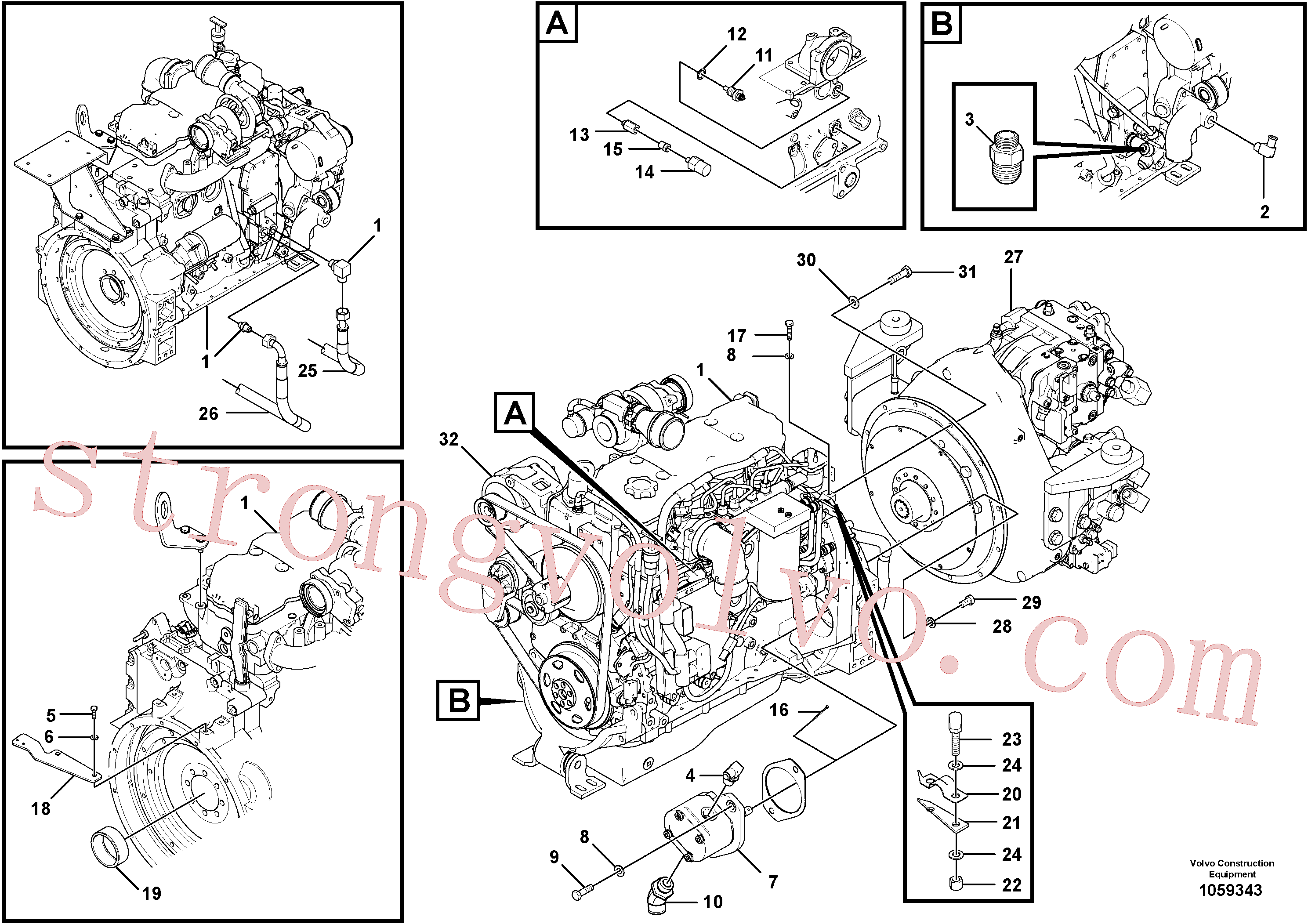 Volvo RM95303392 Adaptador Volvo Acessórios para escavadeira