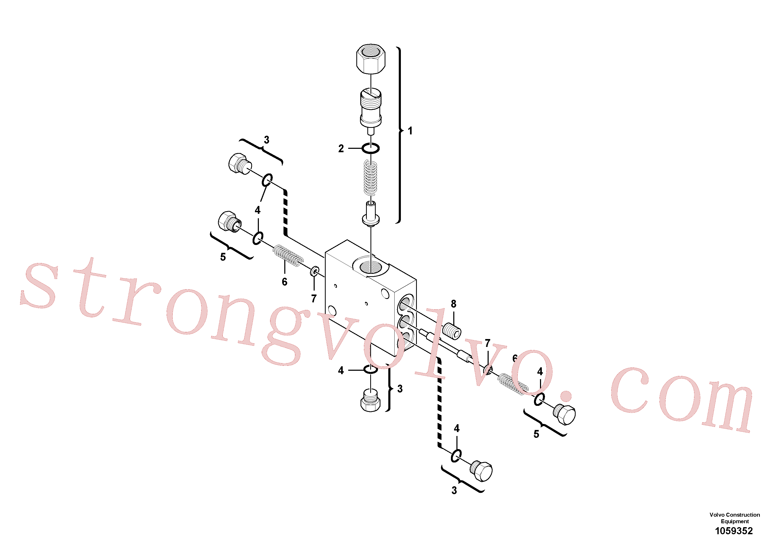 RM58799784 Volvo Válvula de lavagem em circuito fechado, Instalação de sistema de melhoria da tracção(1059352 Montagem)