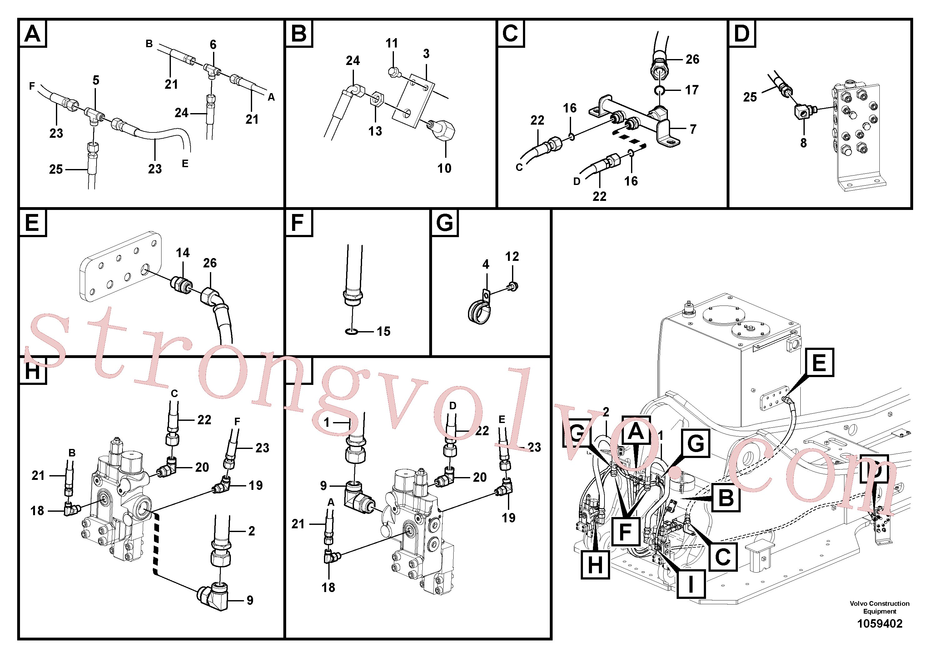 VOE938190 Volvo Hidráulica de serviço, ruptura da lança(1059402 Montagem)