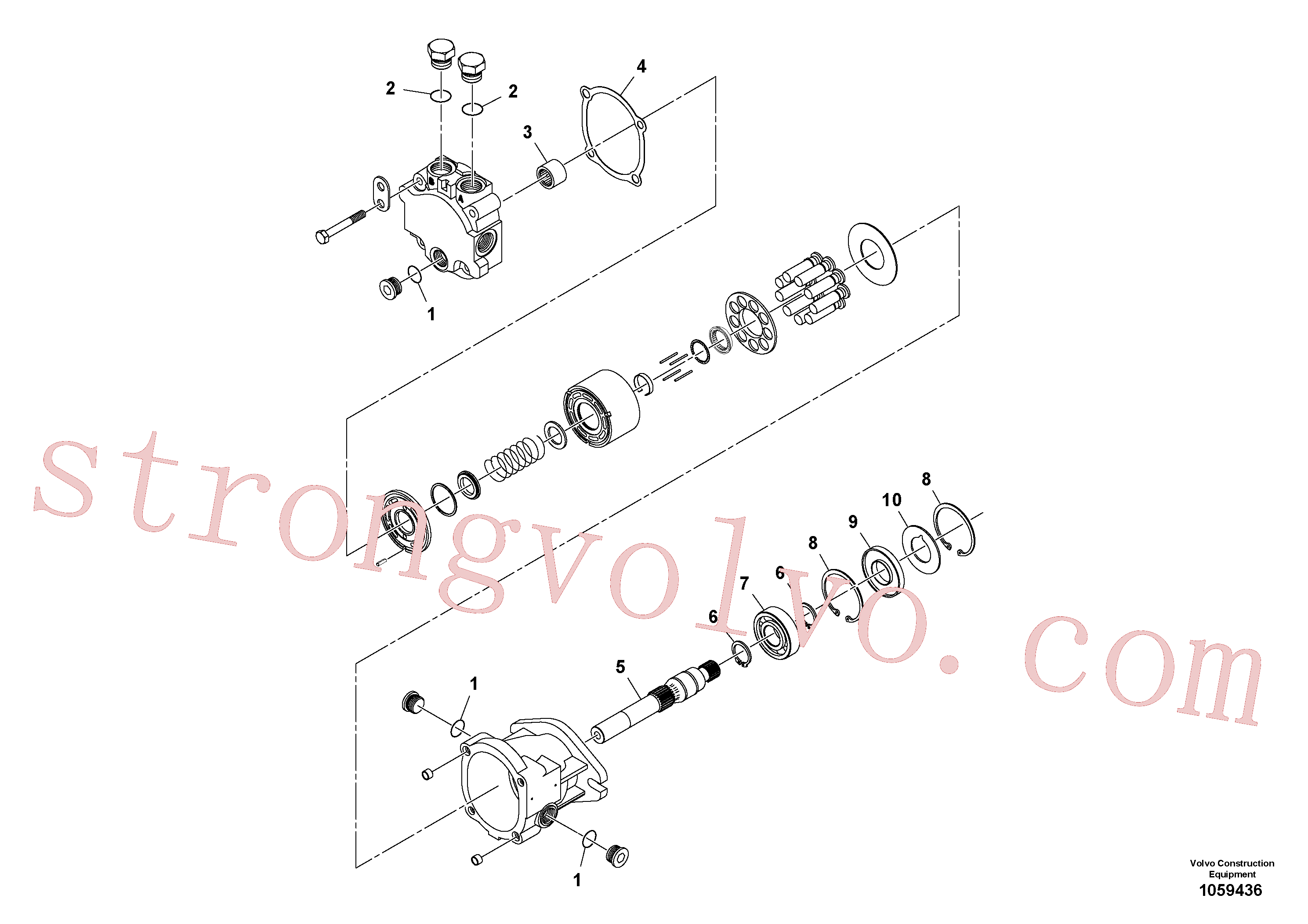 VOE11713542 Volvo Motor de vibração(1059436 Montagem)
