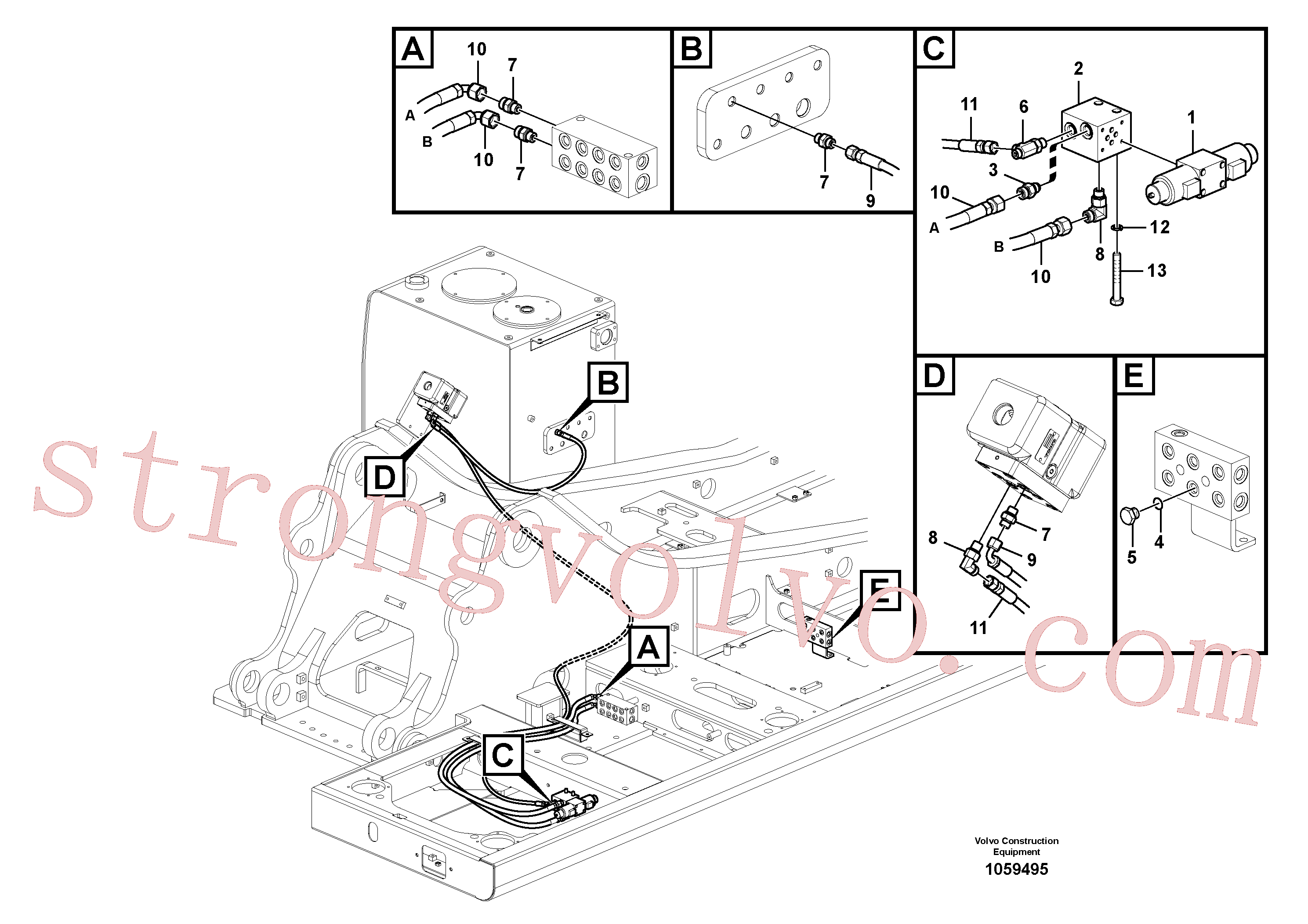 VOE15084452 Volvo Hidráulica de serviço, martelo e cortador para fluxo da bomba auxiliar(1059495 Montagem)