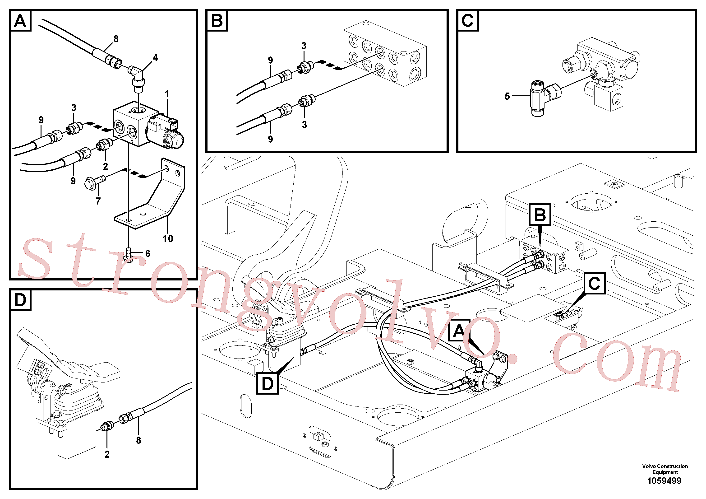 VOE14600859 Volvo Sistema servomotor, martelo e corte(1059499 Montagem)
