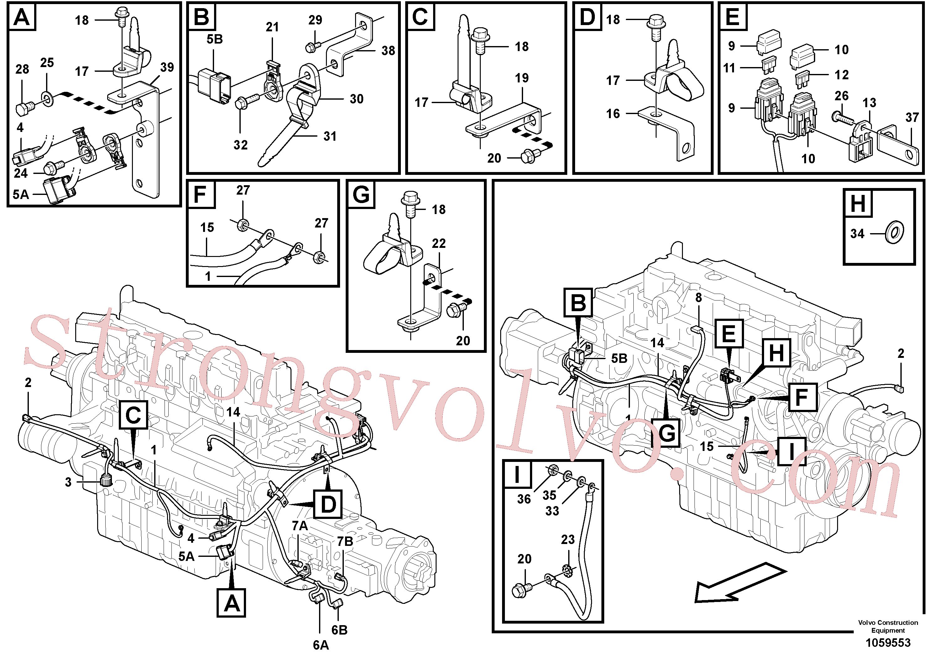 VOE14602065 Volvo Cablagem, motor(1059553 Montagem)