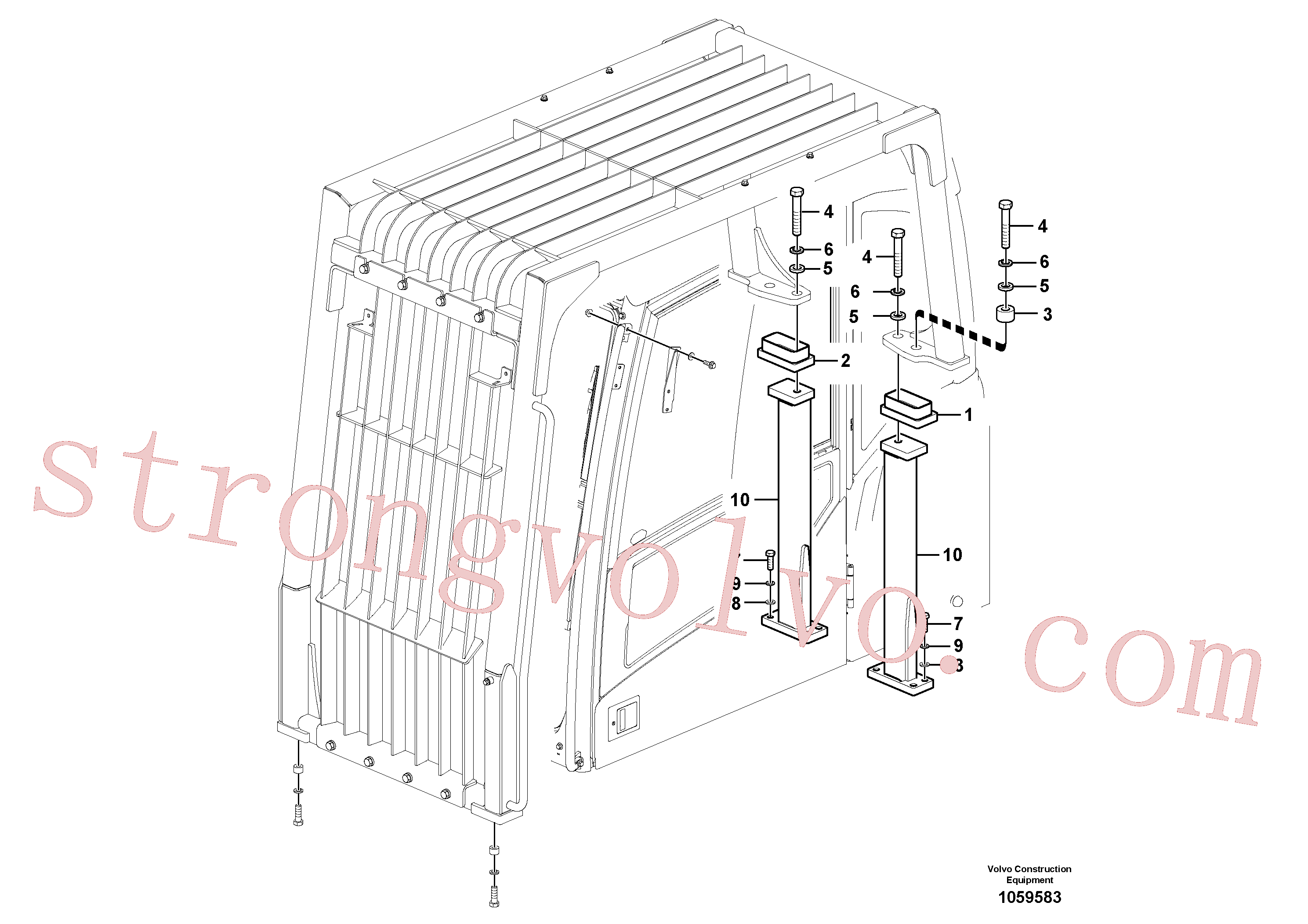 VOE980519 Volvo Resguardo contra objectos em queda (FOPS)(1059583 Montagem)