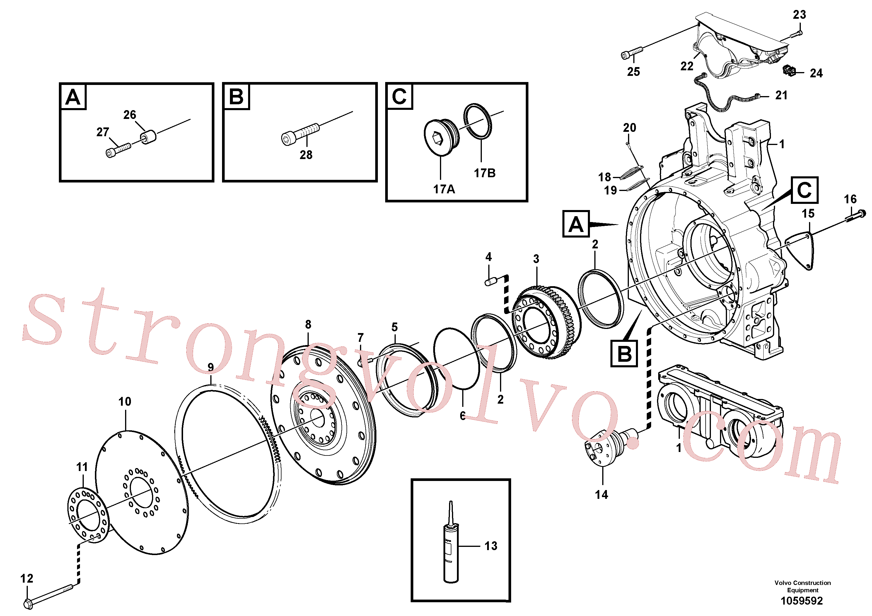 VOE1543896 Volvo Volante de inércia(1059592 Montagem)