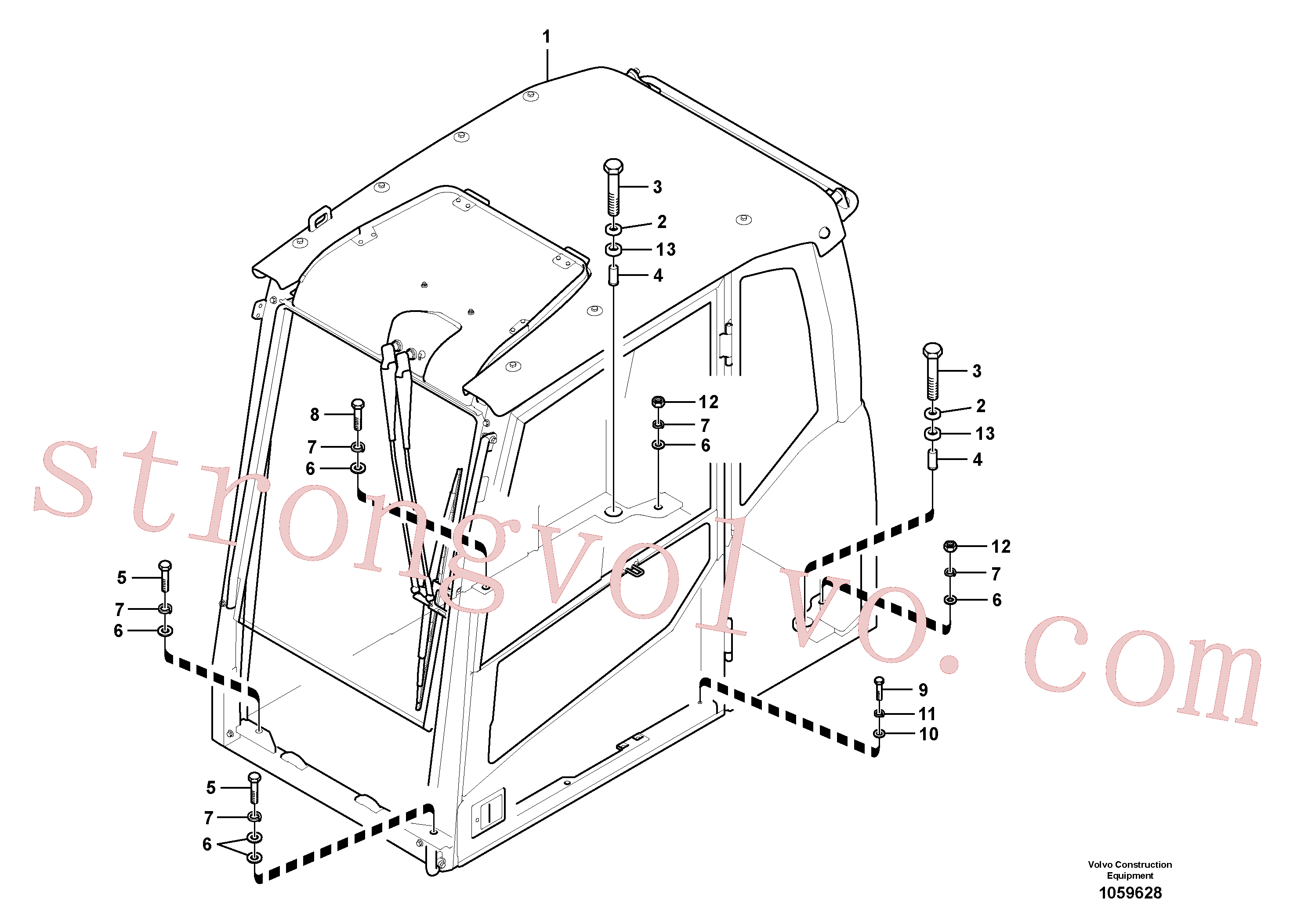VOE983375 Volvo Apoio da cabina(1059628 Montagem)