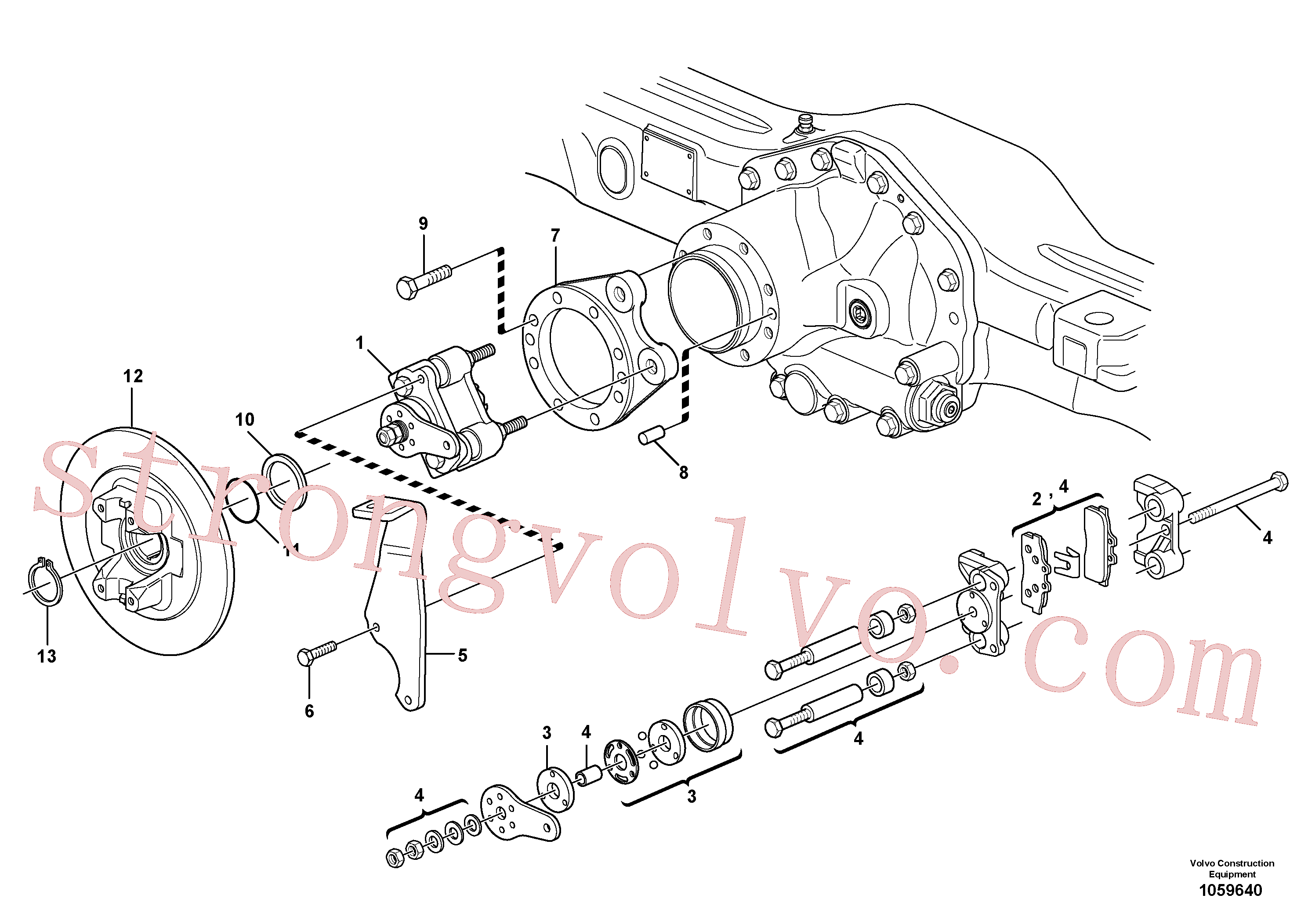 VOE11709300 Volvo Travão de estacionamento(1059640 Montagem)