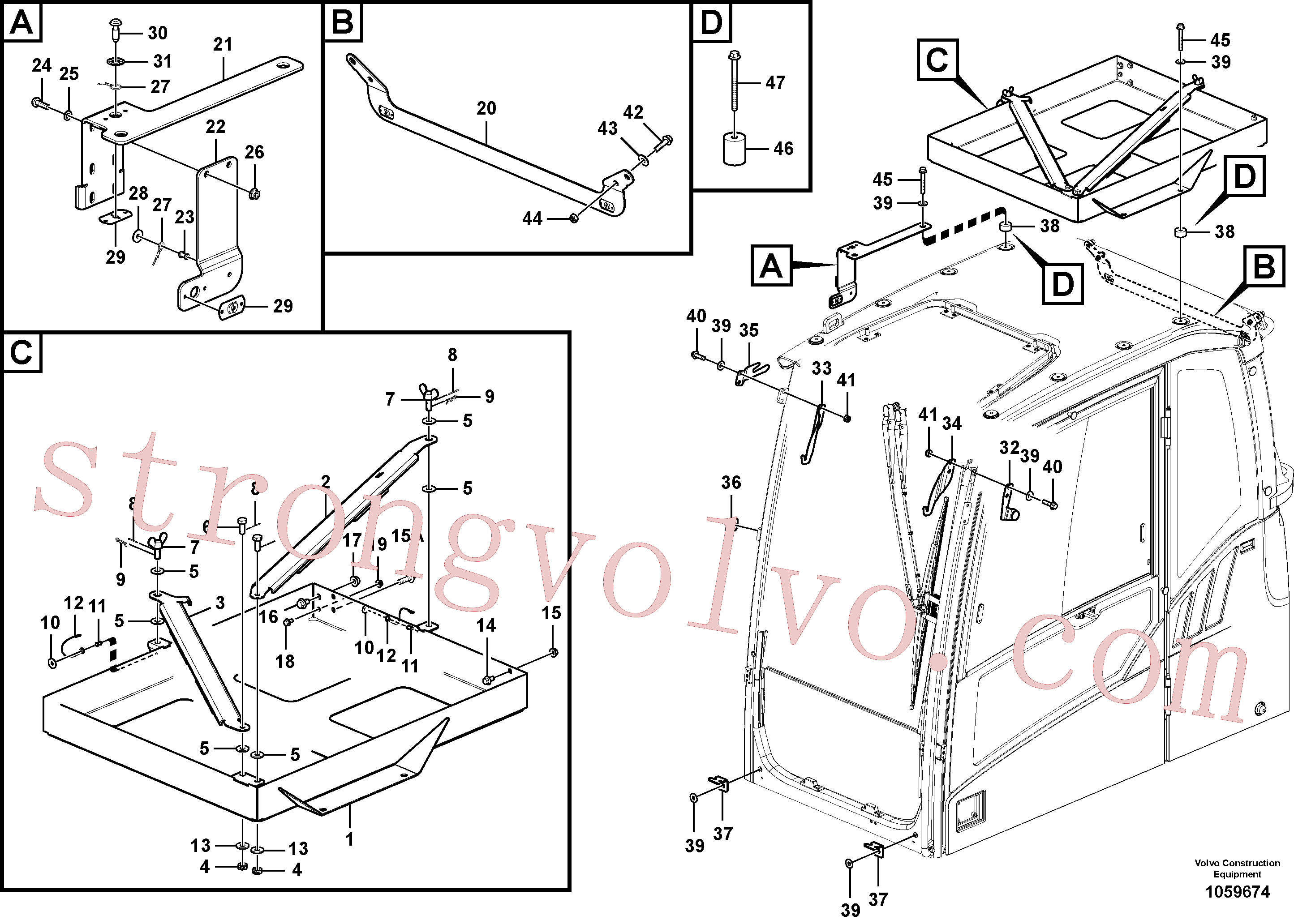 Atacado VOE14610277 Suporte Volvo escavadeira