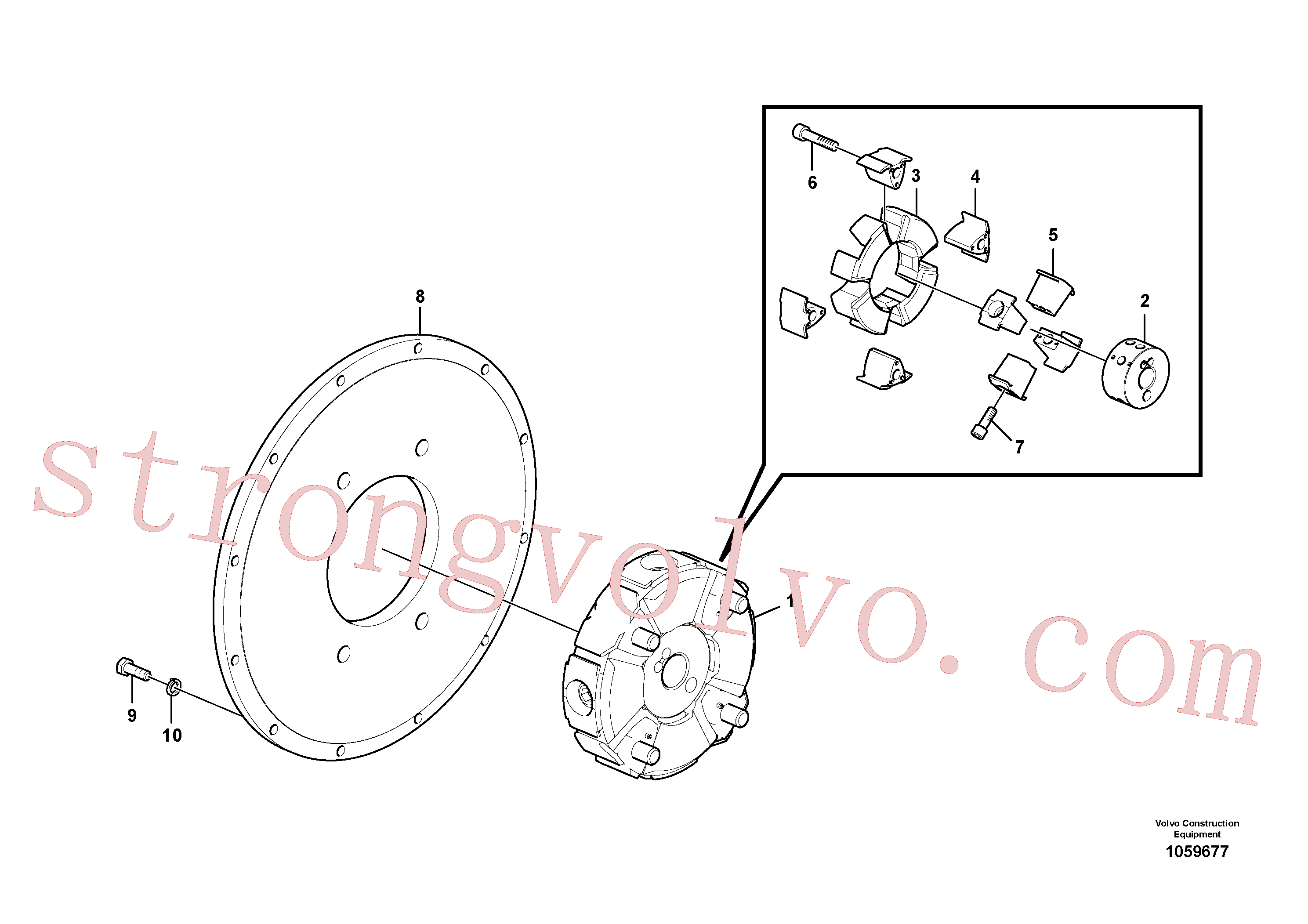 VOE14515831 Volvo Caixa de engrenagens da bomba com peças de montagem(1059677 Montagem)