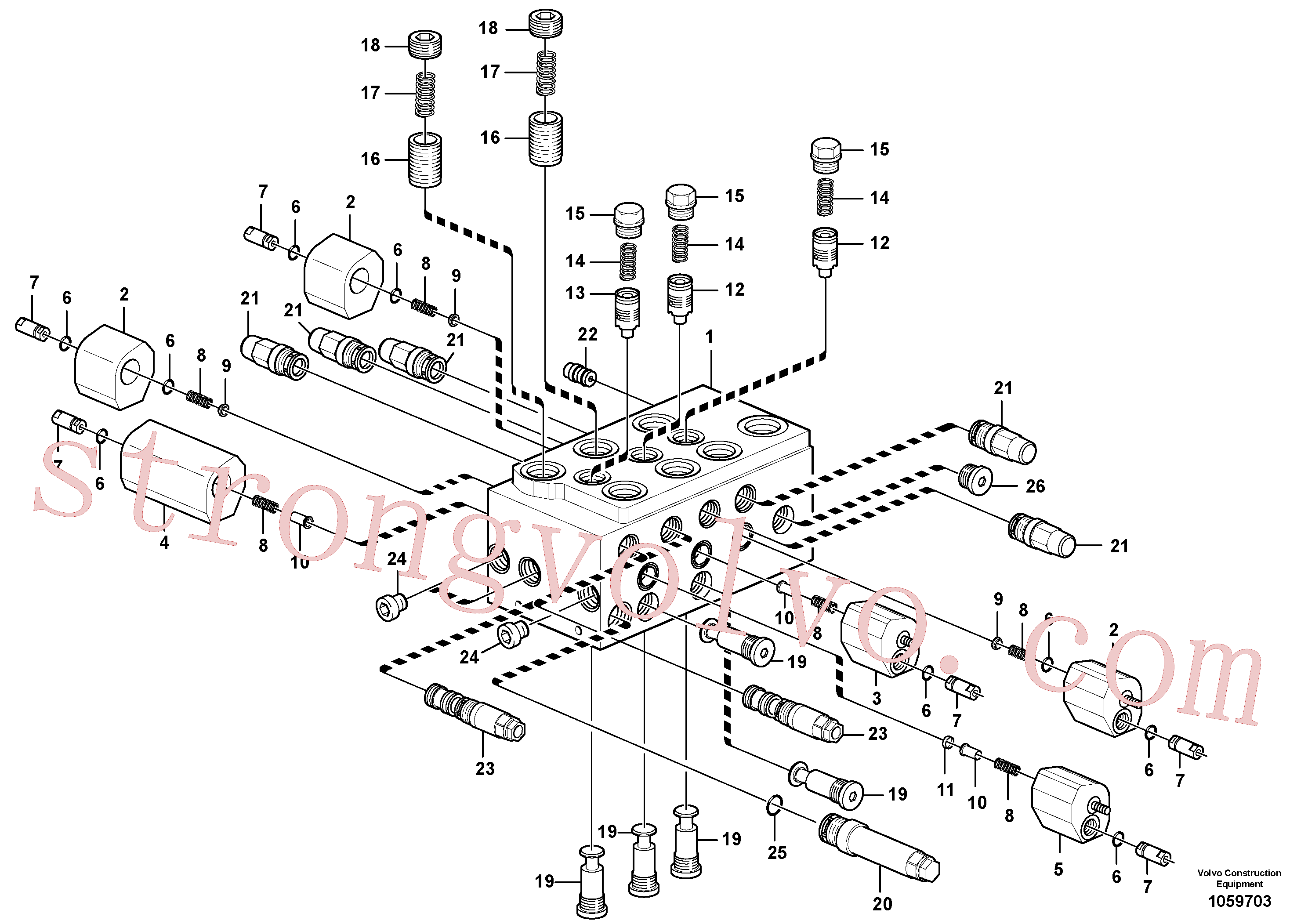 VOE15168150 Volvo Válvula de comando(1059703 Montagem)