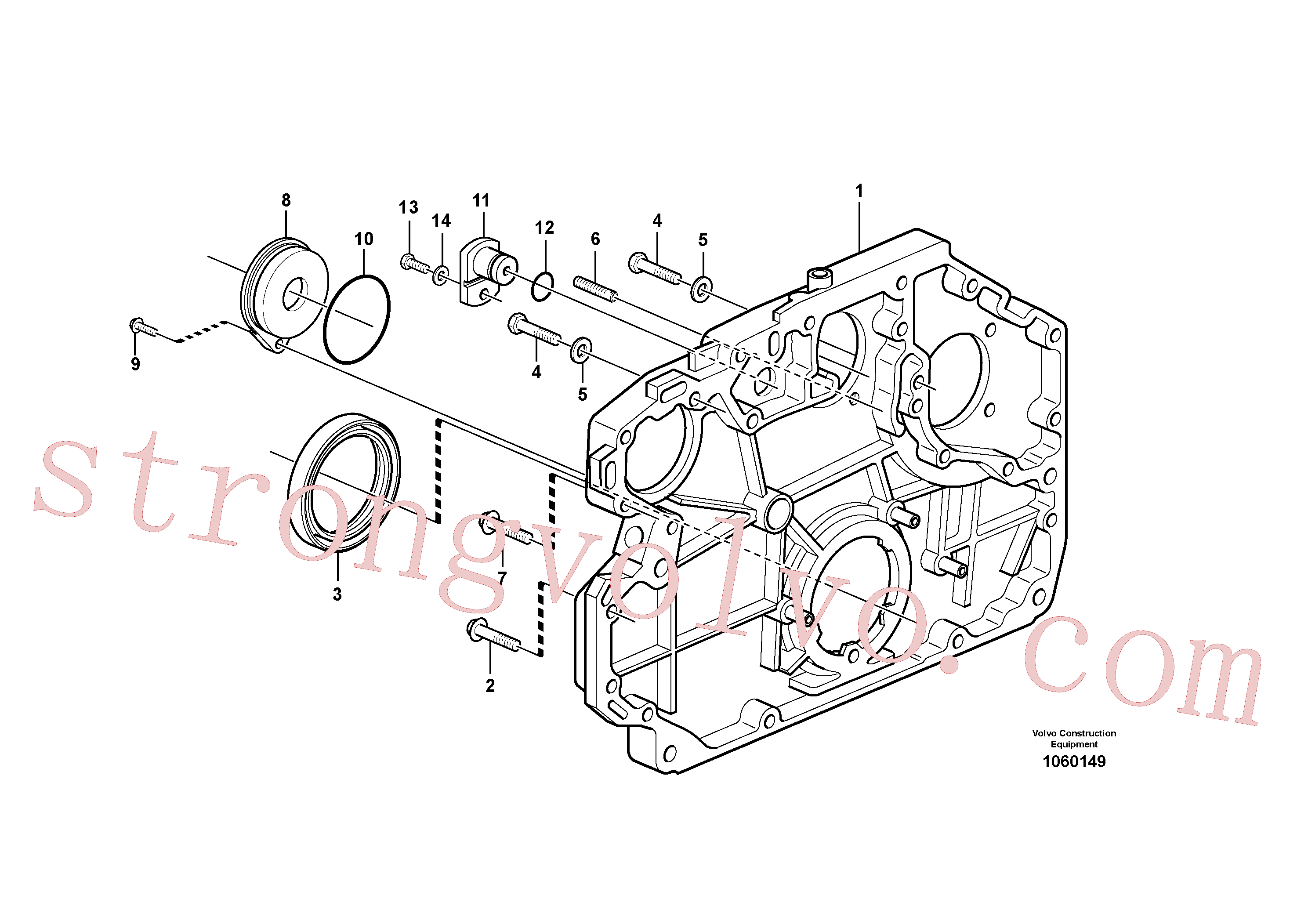 VOE20511758 Volvo Caixa da engrenagem de distribuição(1060149 Montagem)