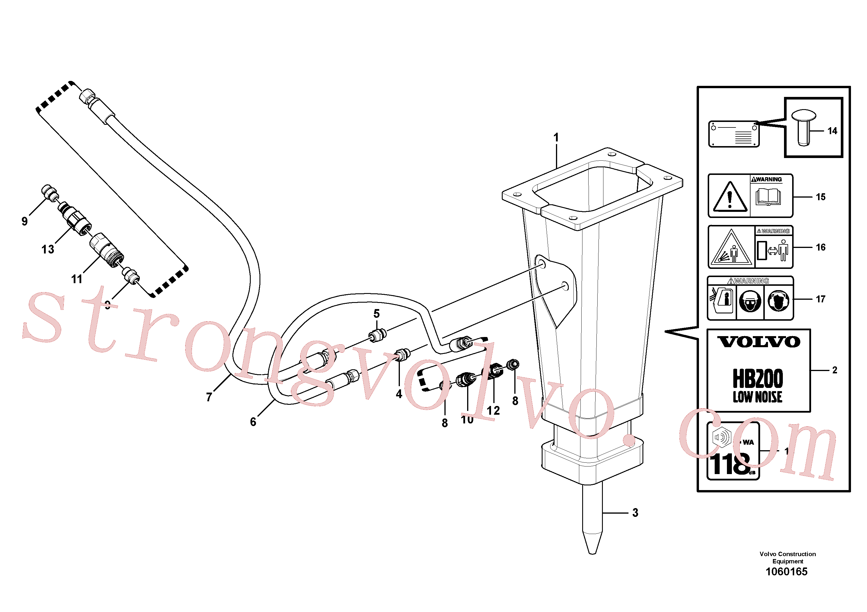 VOE11809253 Volvo Sistema hidráulico, martelo(1060165 Montagem)